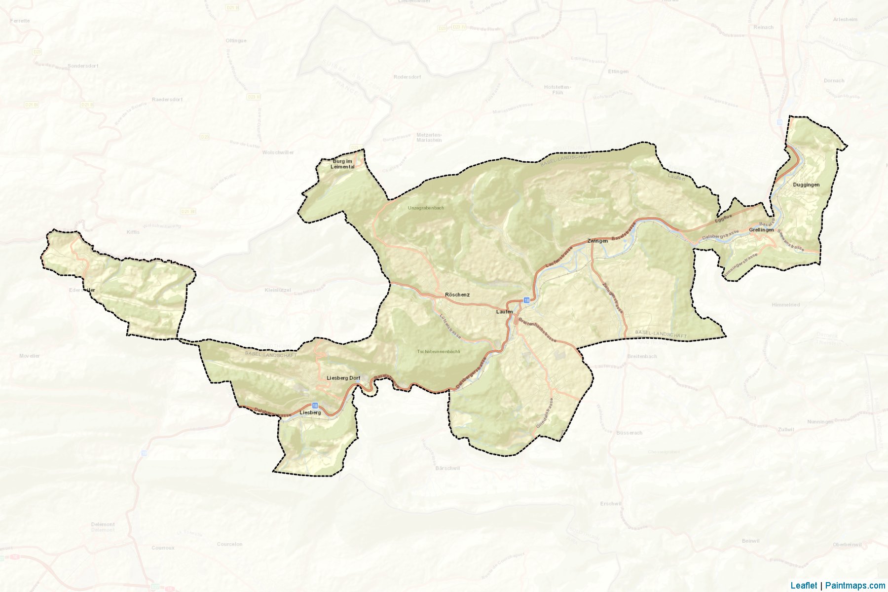 Laufen (Basel-Country) Map Cropping Samples-2