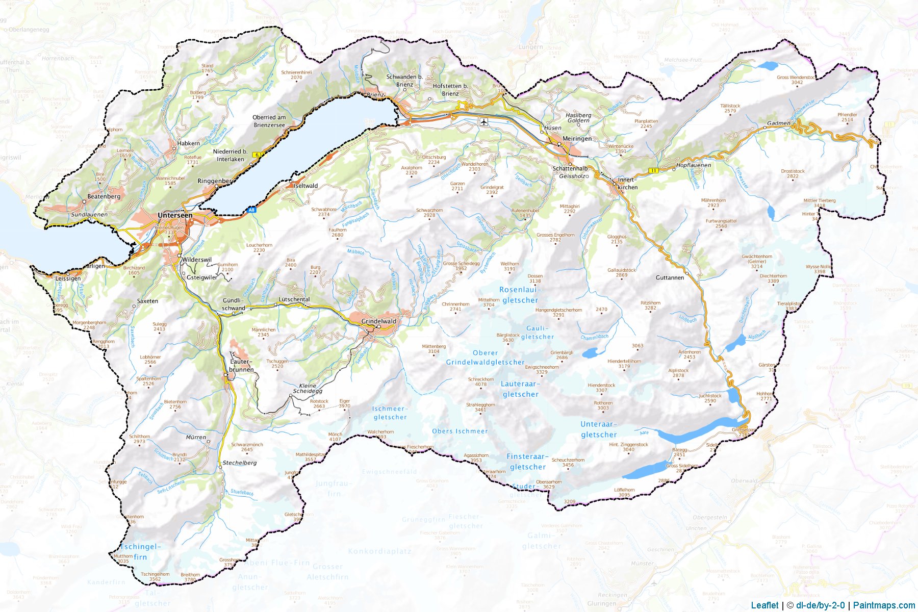 Interlaken-Oberhasli (Bern) Haritası Örnekleri-1