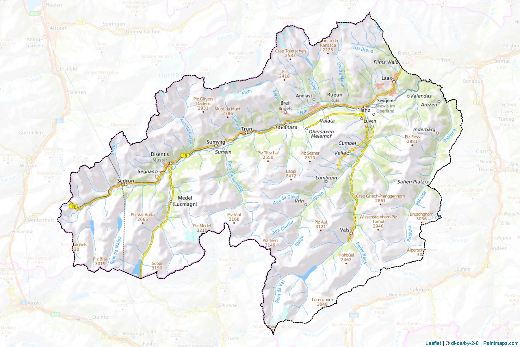 Surselva (Graubunden) Map Cropping Samples-1