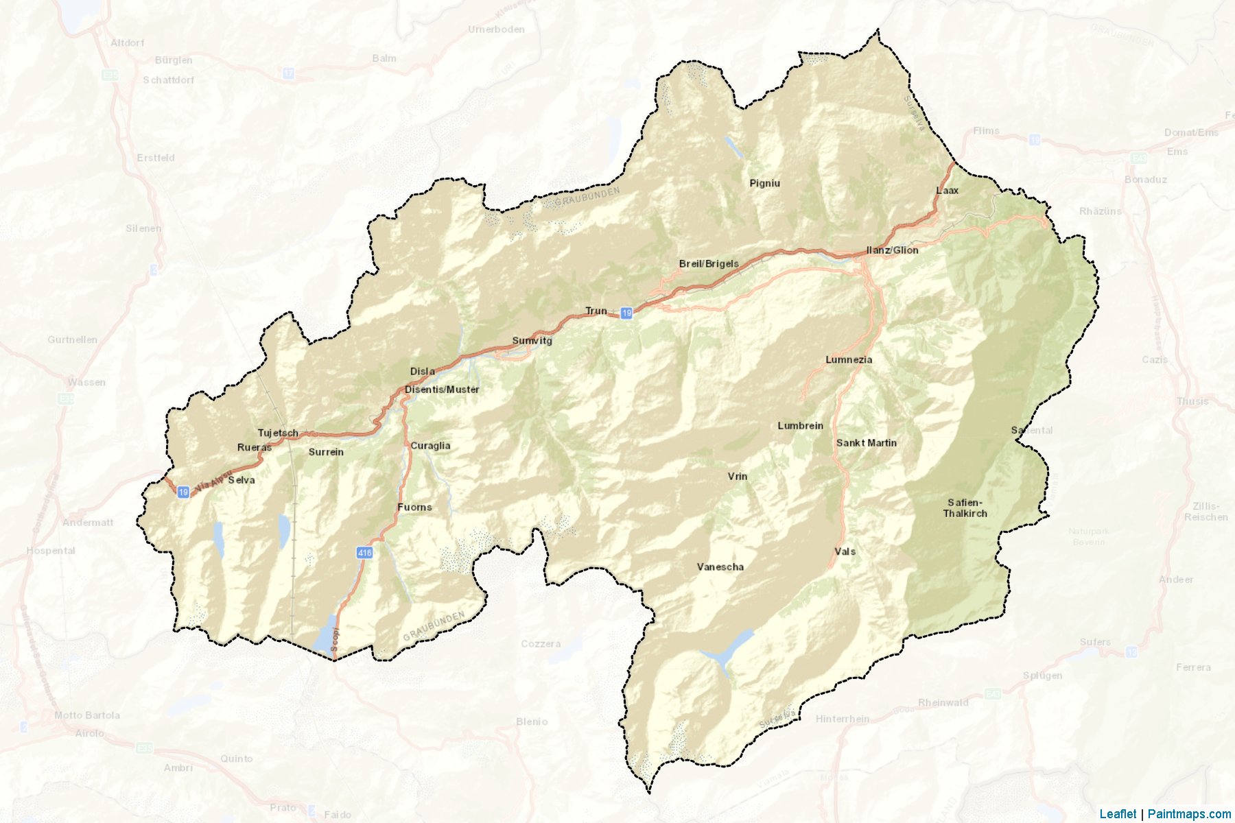 Surselva (Graubunden) Map Cropping Samples-2