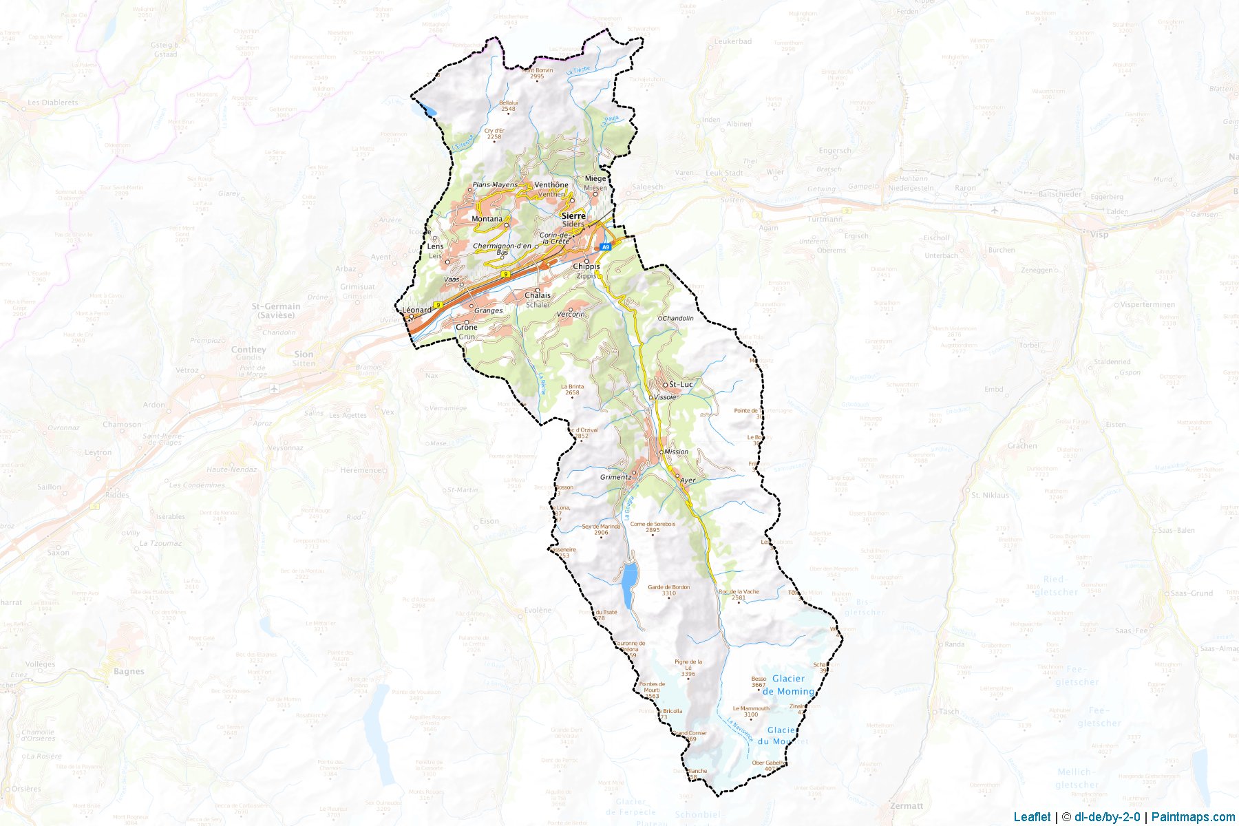 Sierre (Valais) Haritası Örnekleri-1