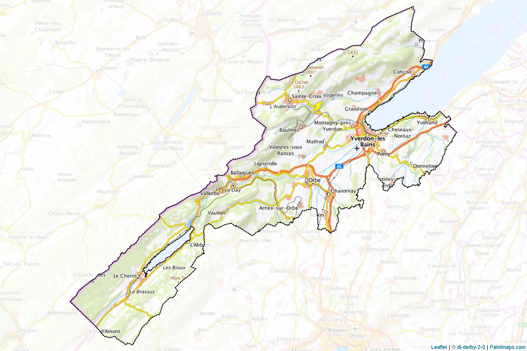 Muestras de recorte de mapas Jura-Nord vaudois (Vaud)-1