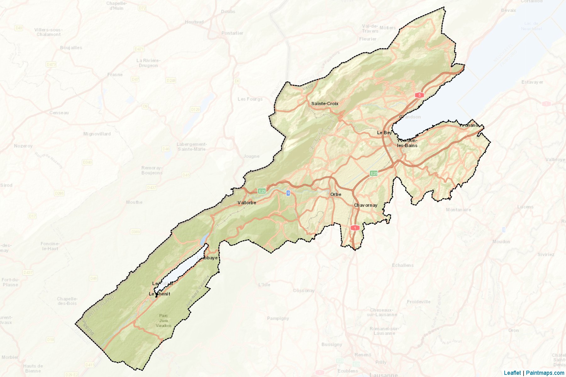 Muestras de recorte de mapas Jura-Nord vaudois (Vaud)-2