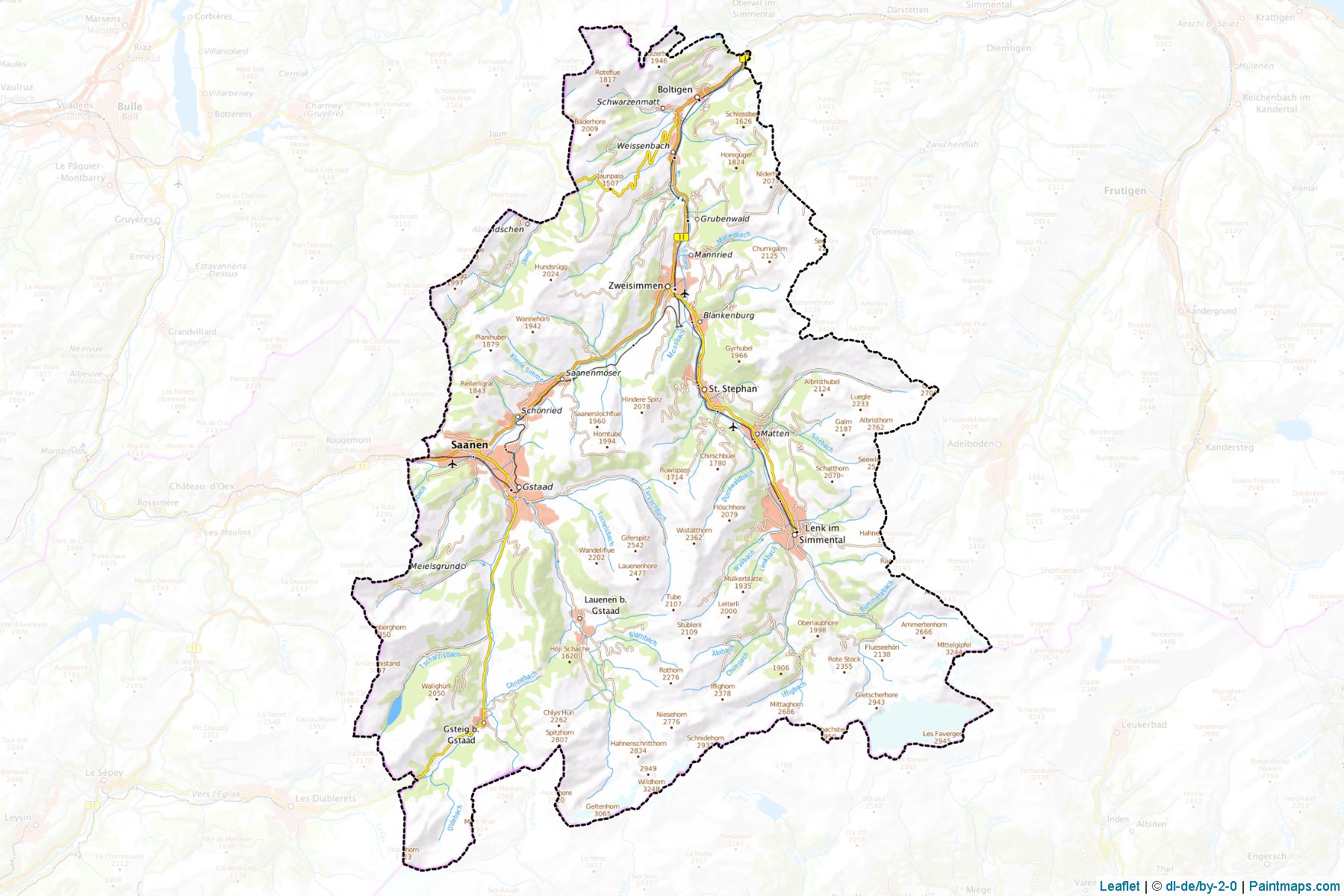 Obersimmental-Saanen (Bern) Haritası Örnekleri-1