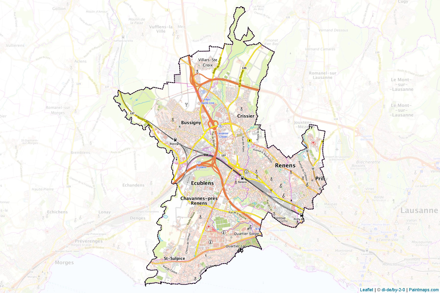 Ouest lausannois (Vaud) Map Cropping Samples-1