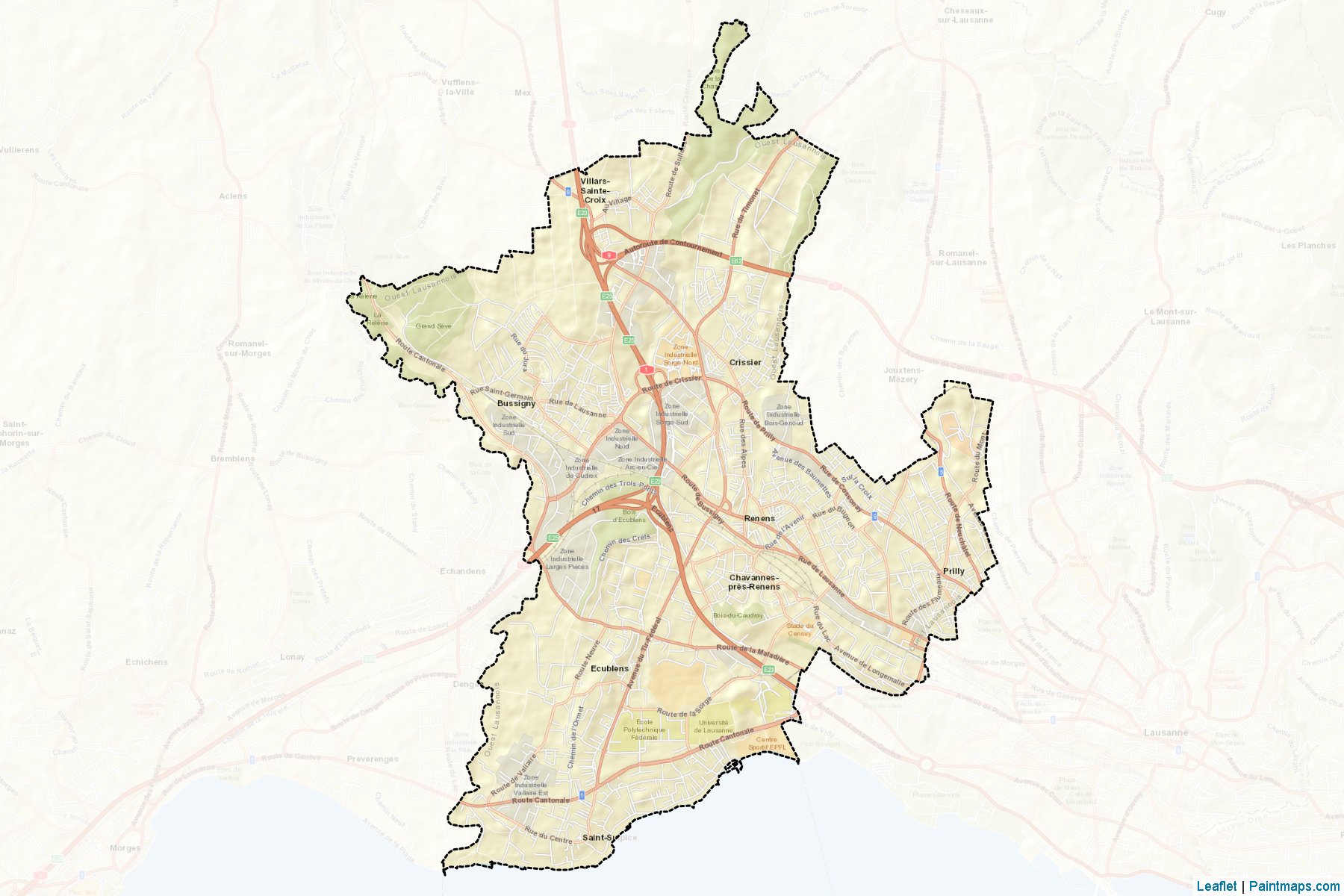 Ouest lausannois (Vaud) Map Cropping Samples-2