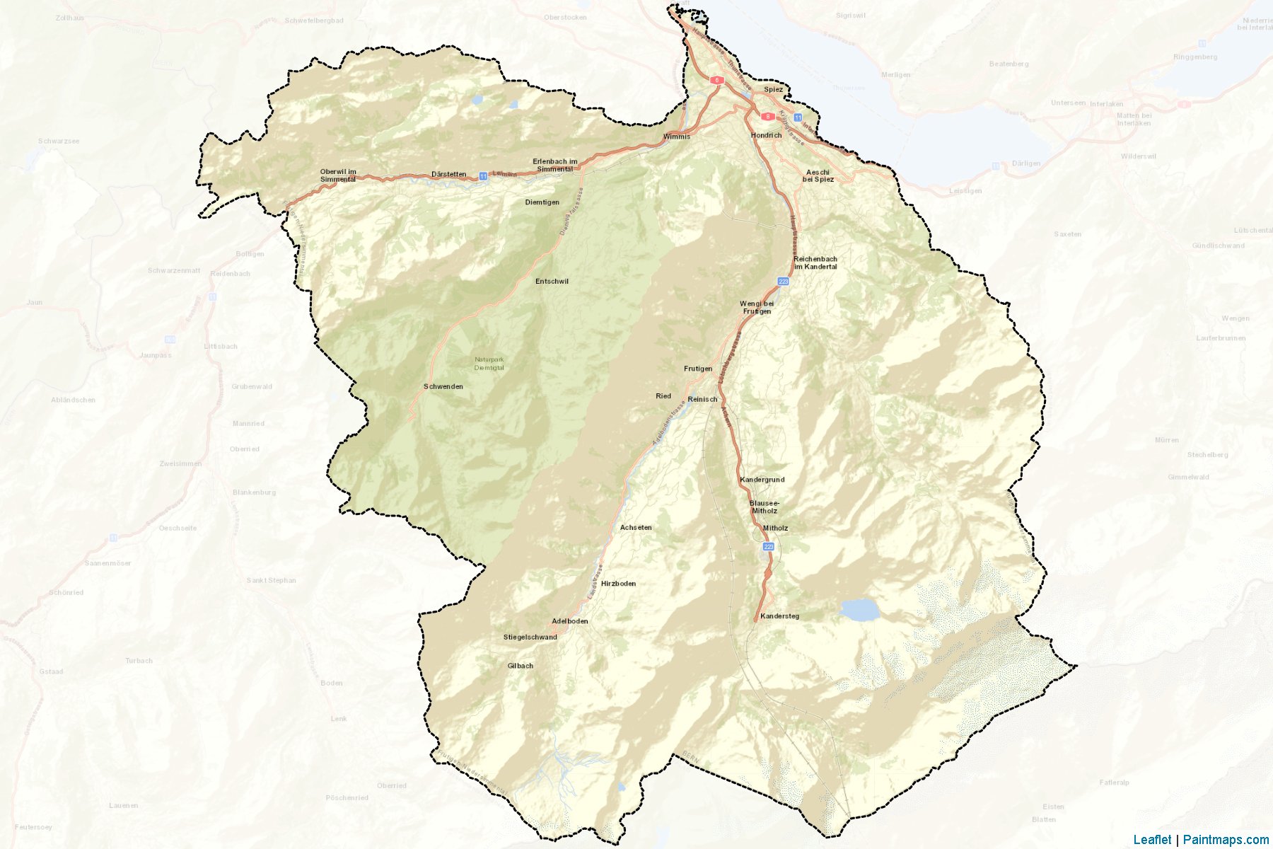 Muestras de recorte de mapas Frutigen-Niedersimmental (Bern)-2