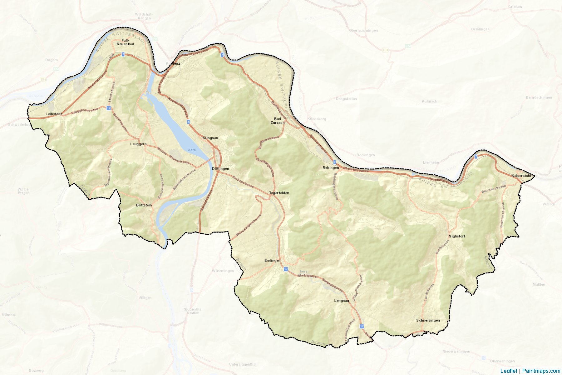 Muestras de recorte de mapas Zurzach (Aargau)-2