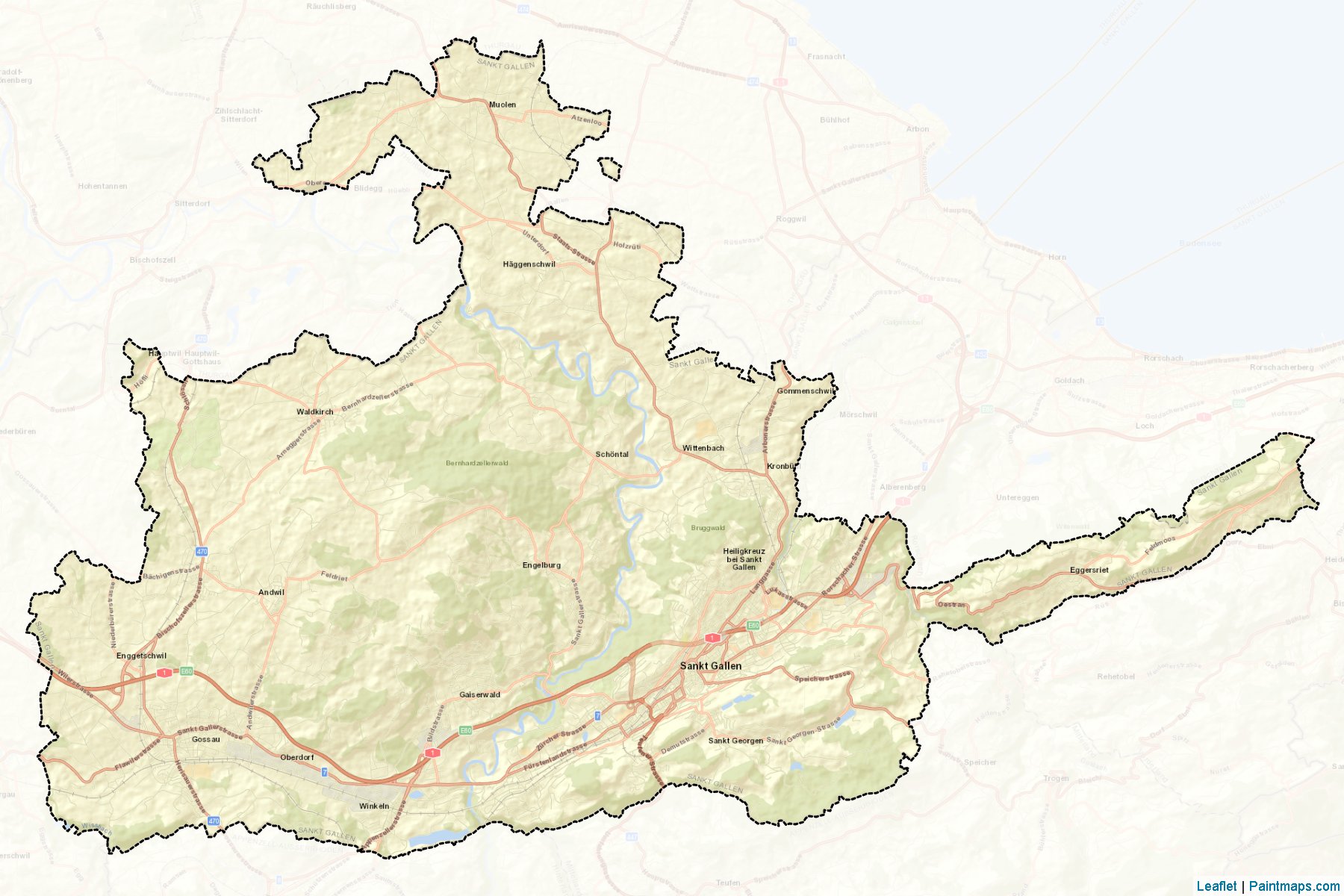 Muestras de recorte de mapas St. Gallen (Saint Gallen)-2