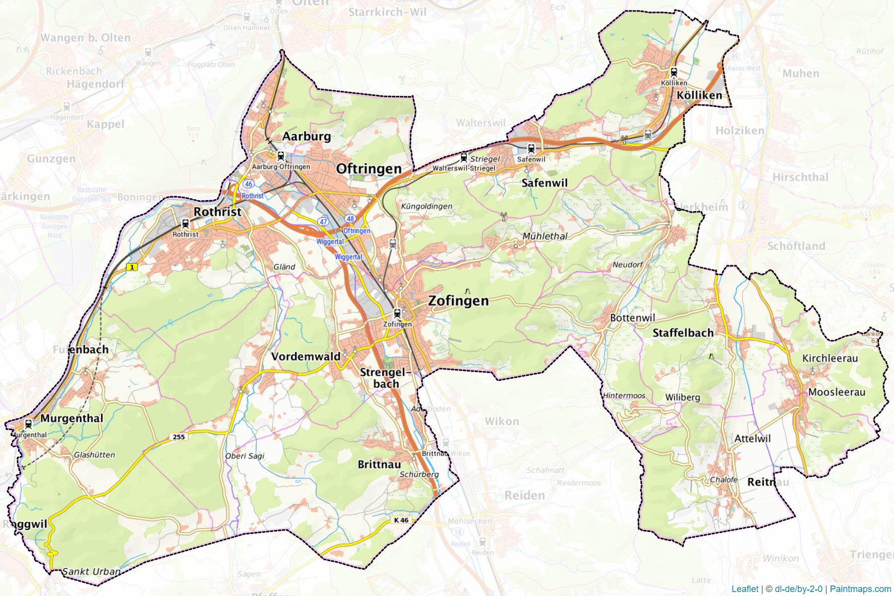 Zofingen (Aargau) Haritası Örnekleri-1