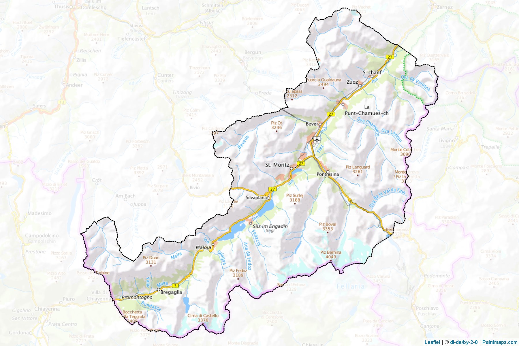 Maloja (Graubünden) Haritası Örnekleri-1