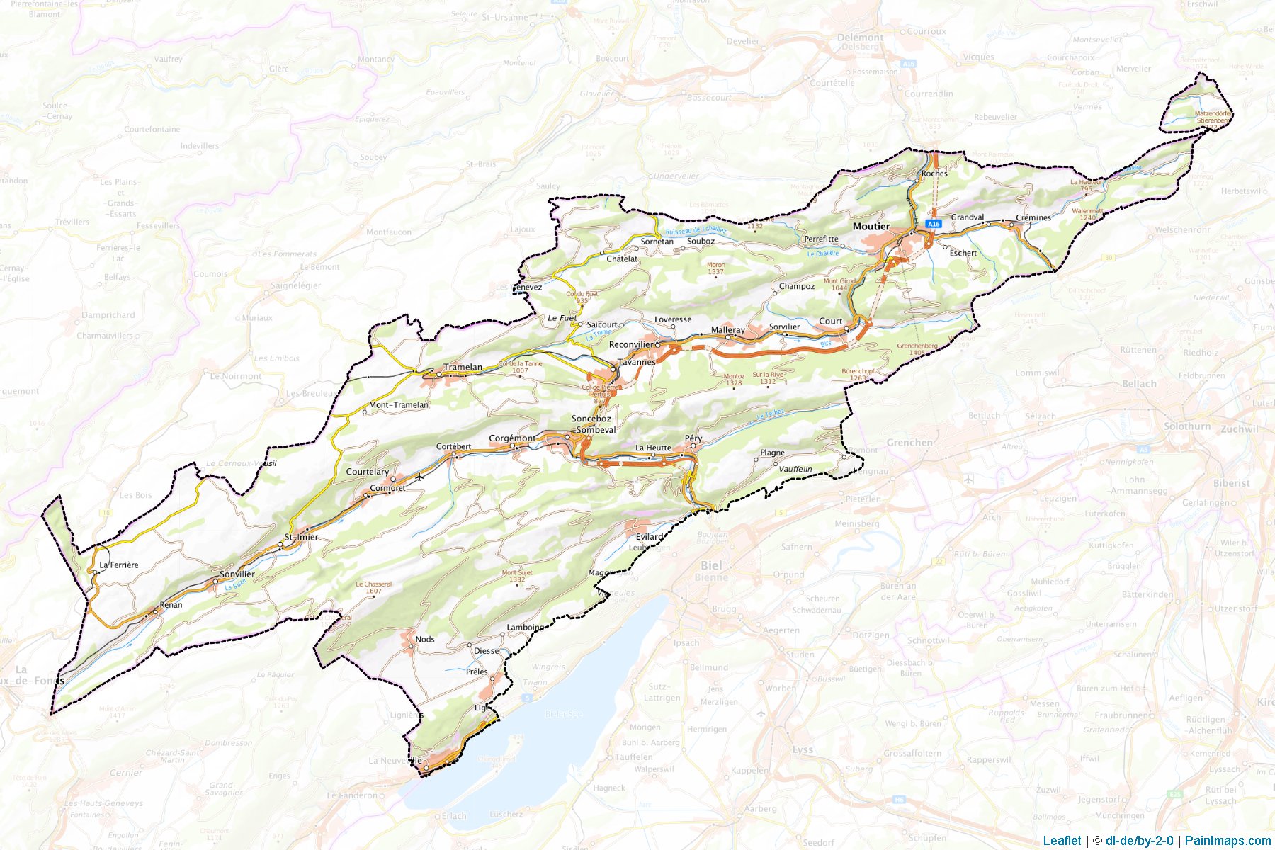 Jura bernois (Bern) Haritası Örnekleri-1