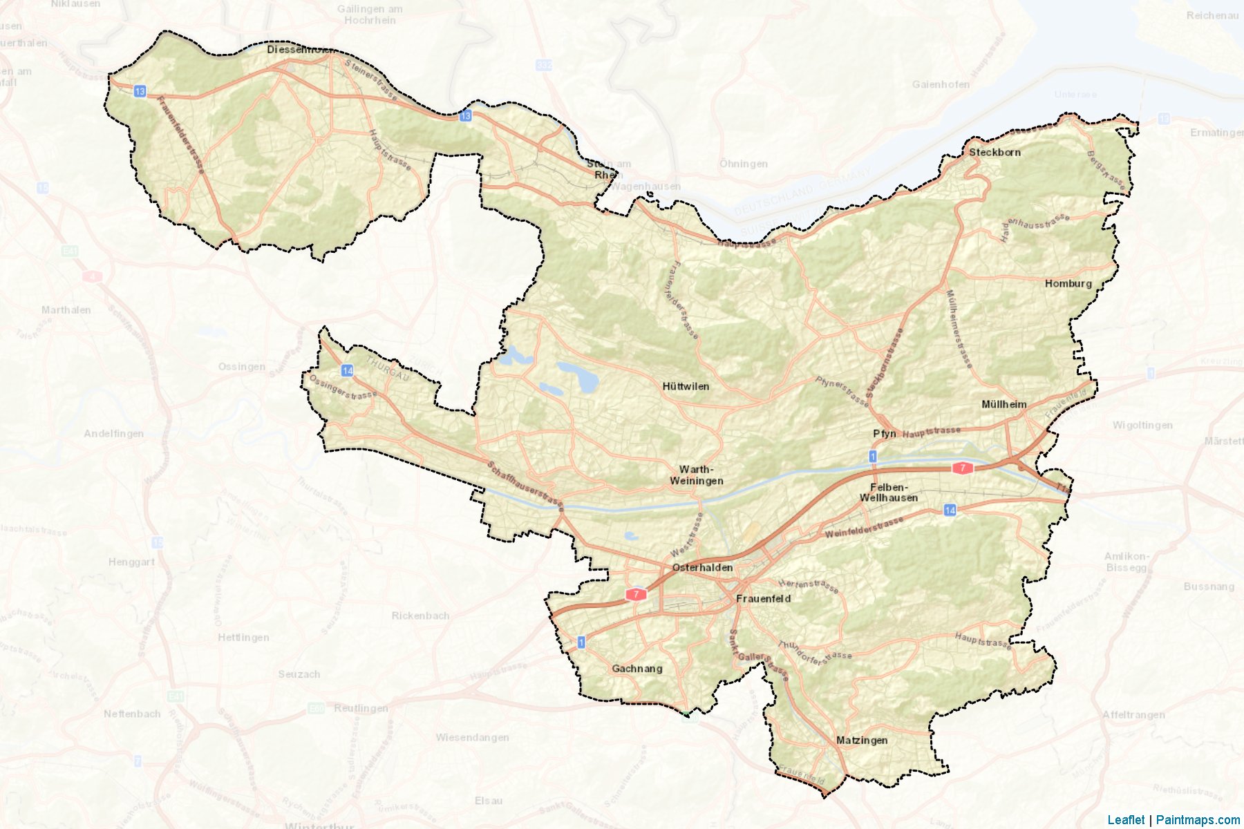 Frauenfeld (Thurgau) Haritası Örnekleri-2