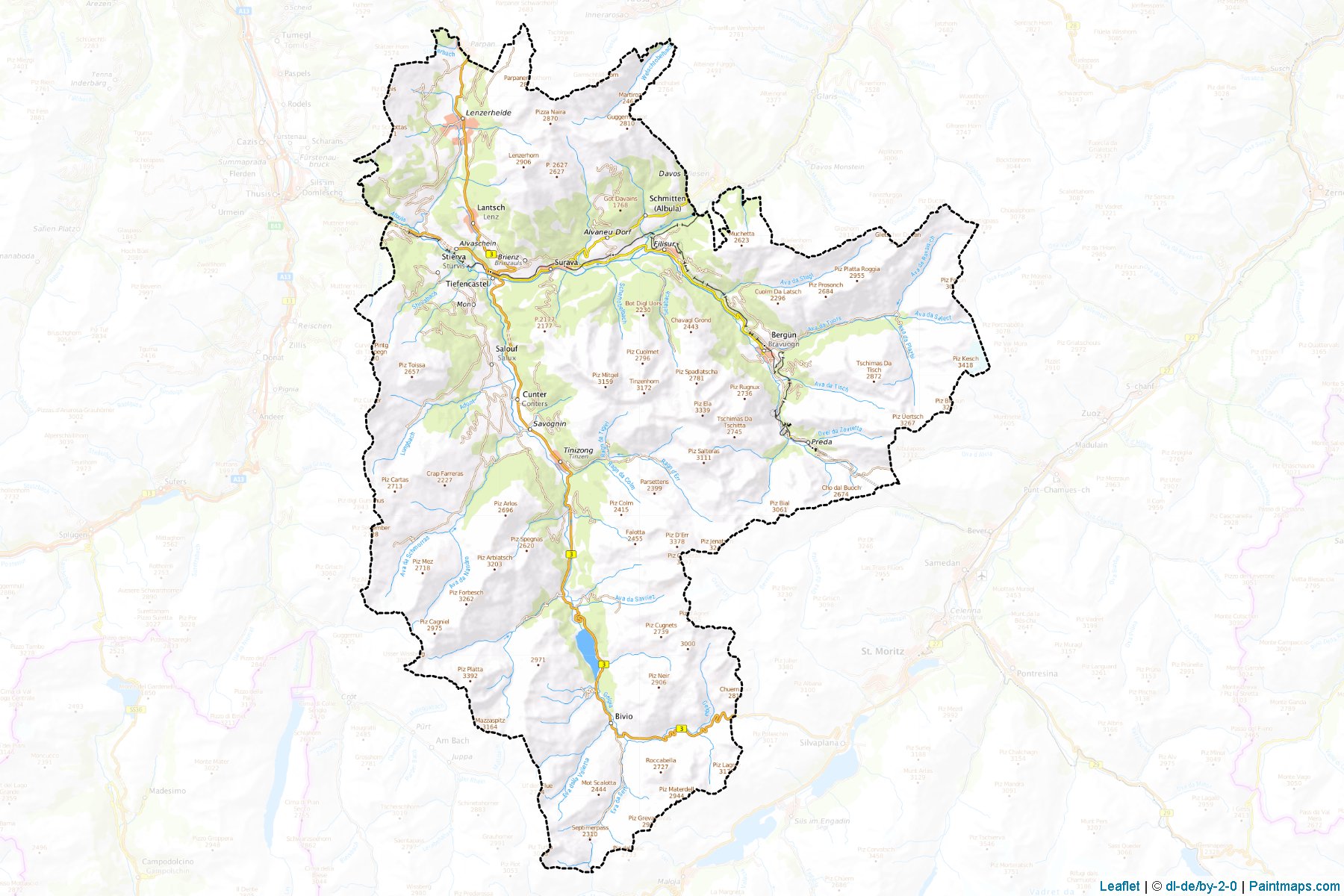 Albula (Graubünden) Haritası Örnekleri-1