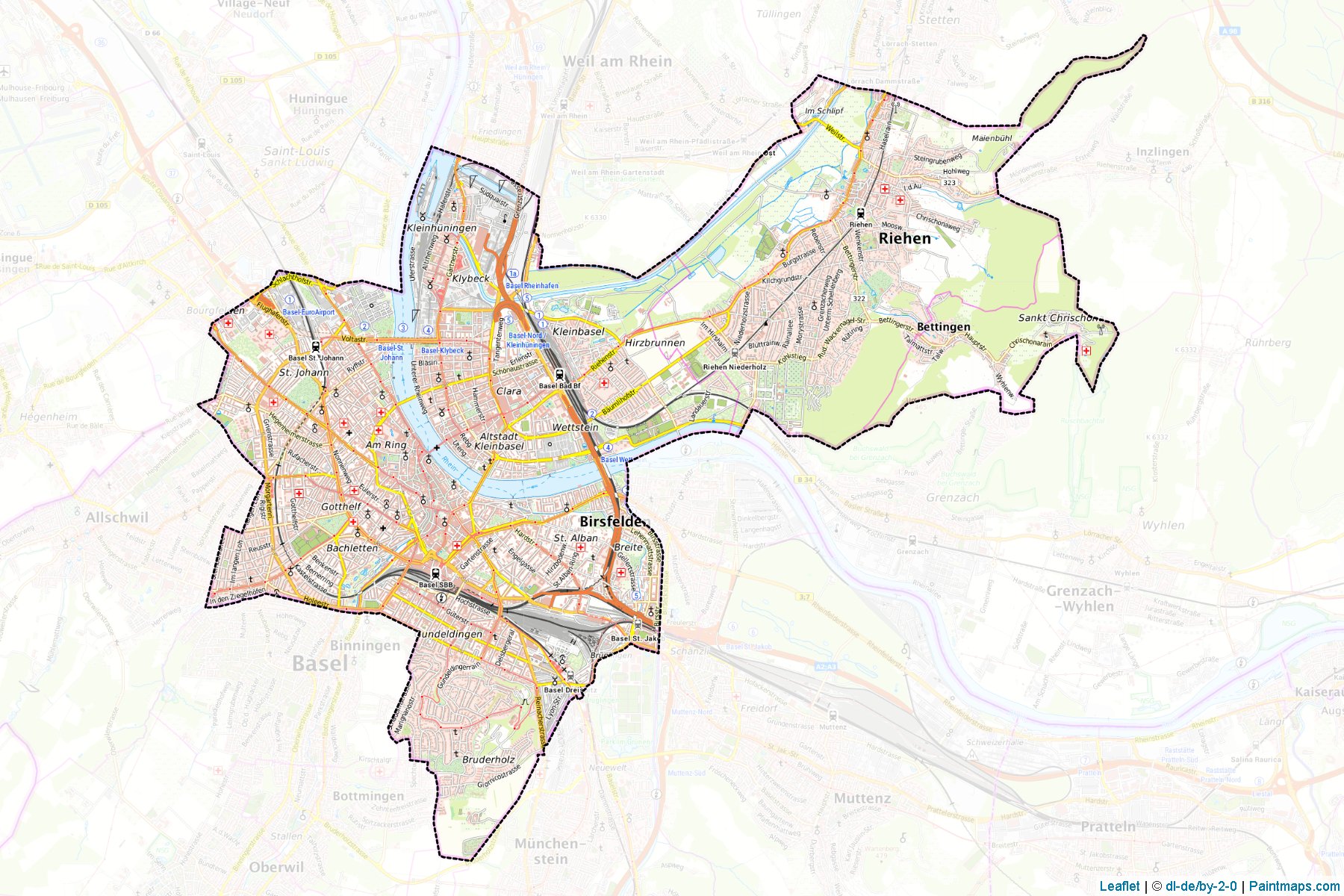 Basel-Stadt (Basel-City) Map Cropping Samples-1