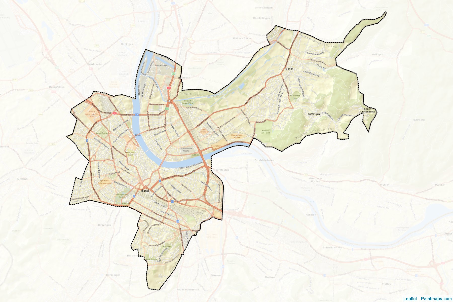 Basel-Stadt (Basel-City) Map Cropping Samples-2