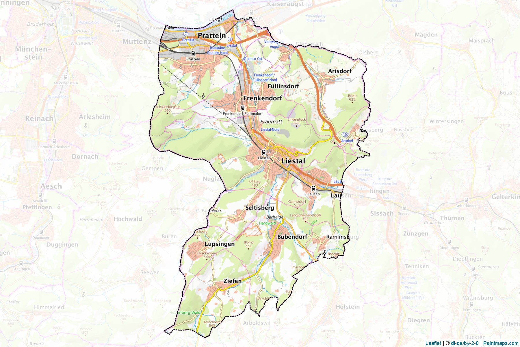 Muestras de recorte de mapas Liestal (Basel-Country)-1