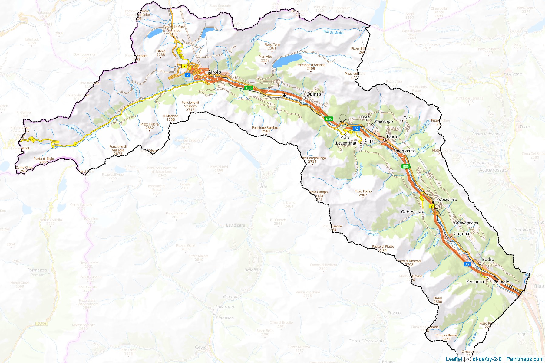 Muestras de recorte de mapas Leventina (Ticino)-1