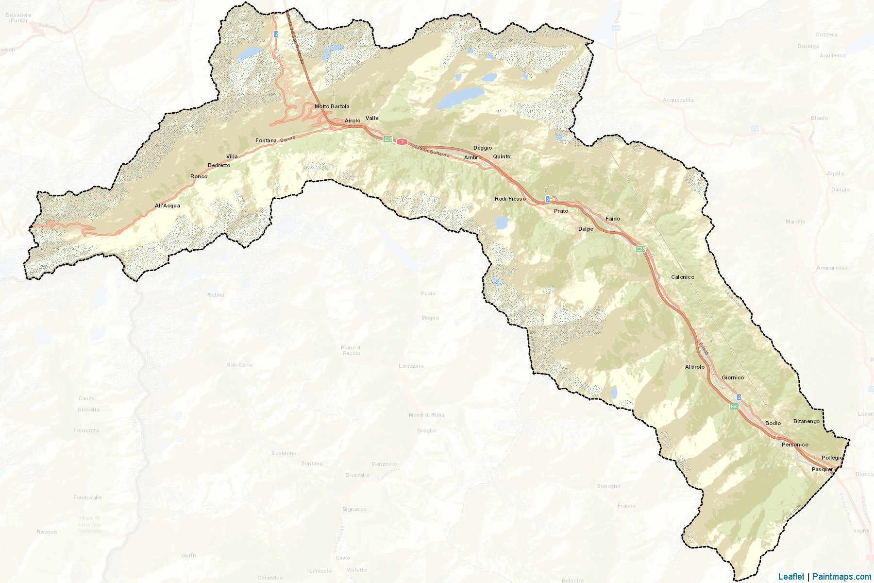 Muestras de recorte de mapas Leventina (Ticino)-2