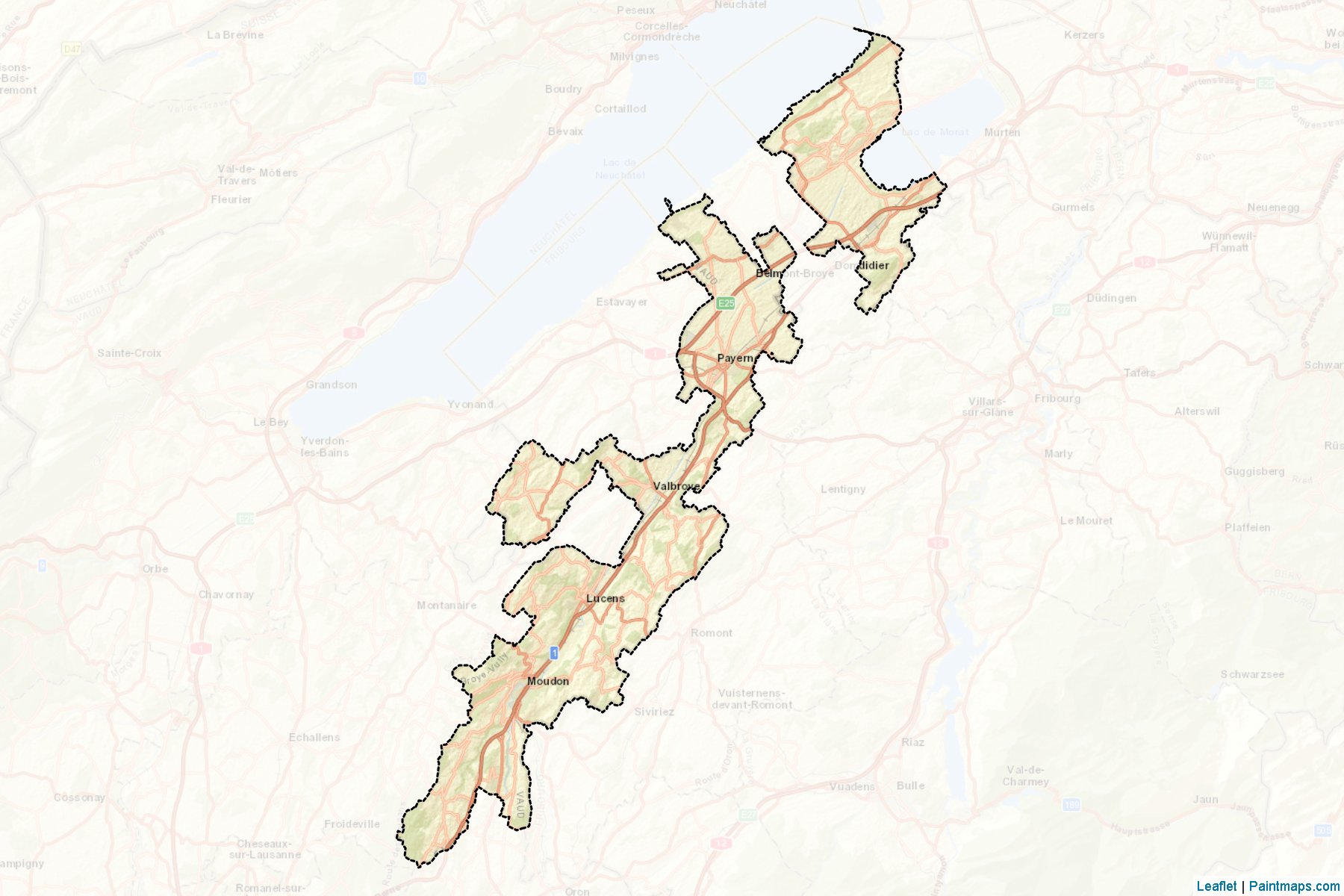 Muestras de recorte de mapas Broye-Vully (Vaud)-2