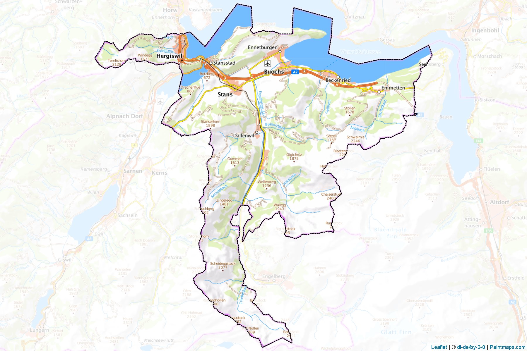 Nidwalden (Nidwalden) Map Cropping Samples-1