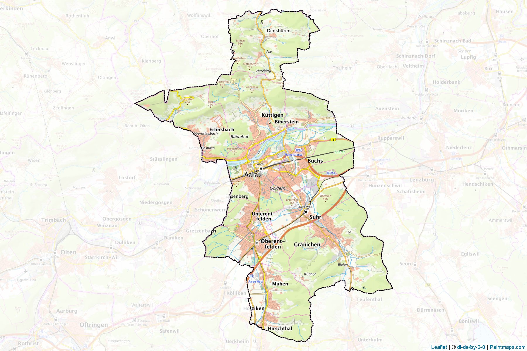 Aarau (Aargau) Map Cropping Samples-1