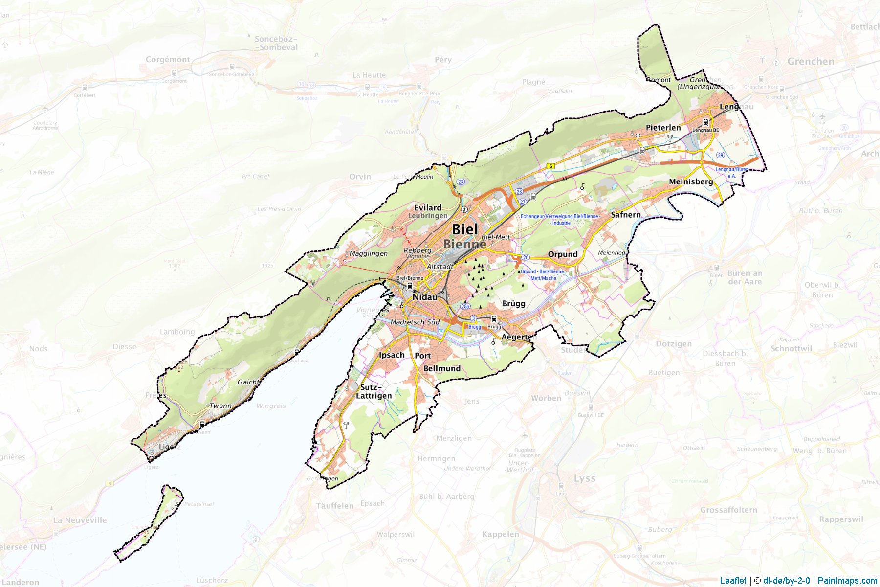 Biel/Bienne (Bern) Map Cropping Samples-1