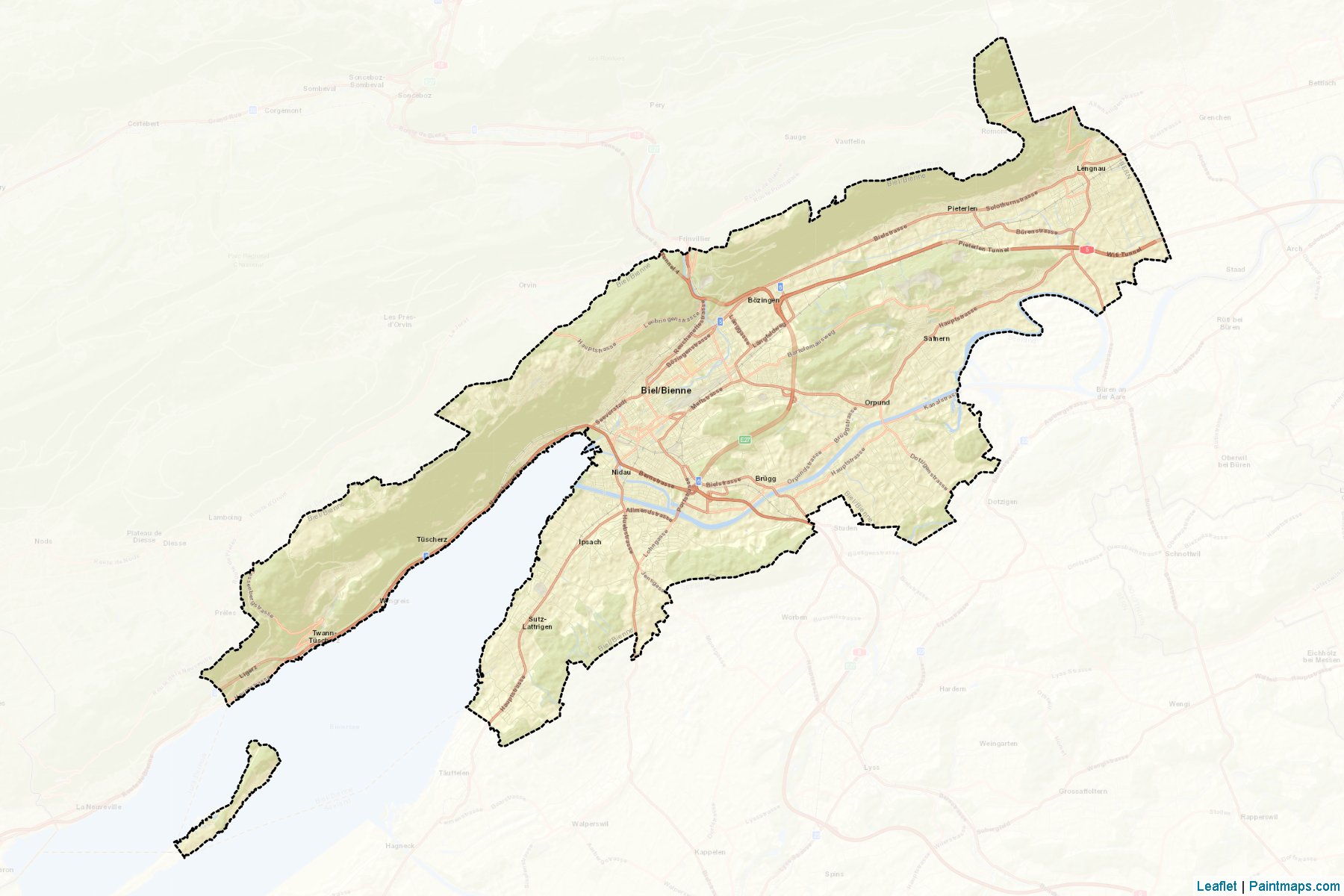 Biel/Bienne (Bern) Map Cropping Samples-2