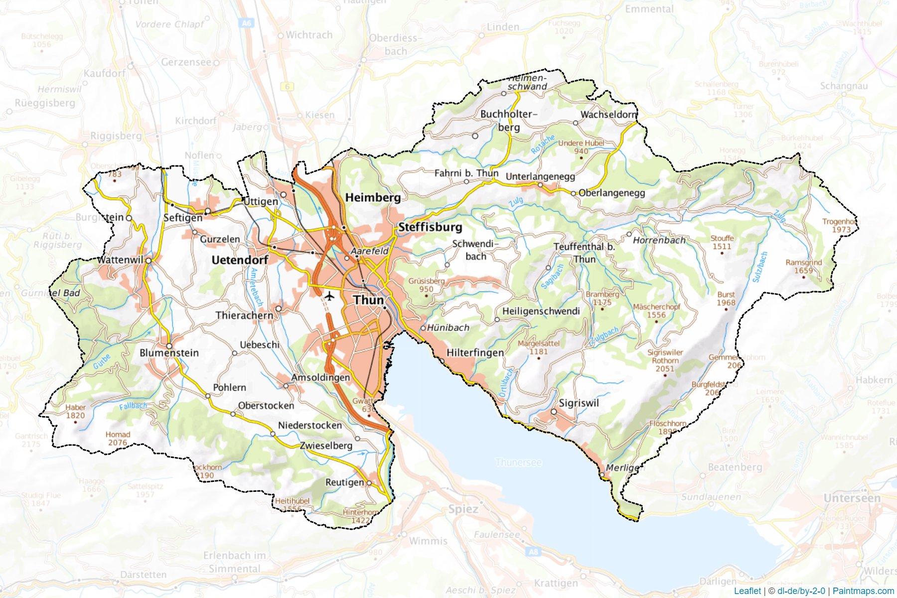 Thun (Bern) Haritası Örnekleri-1