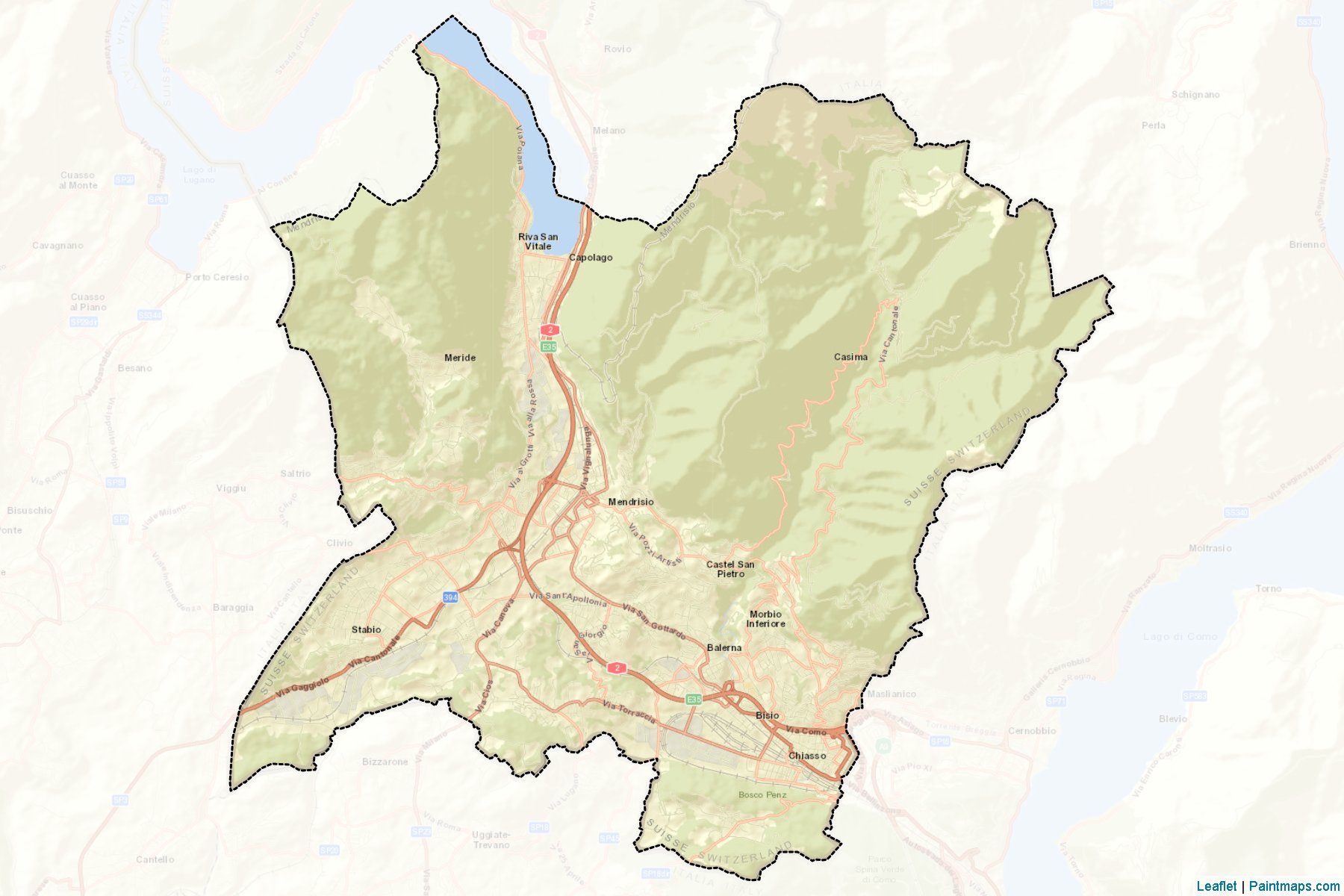 Mendrisio (Ticino) Map Cropping Samples-2