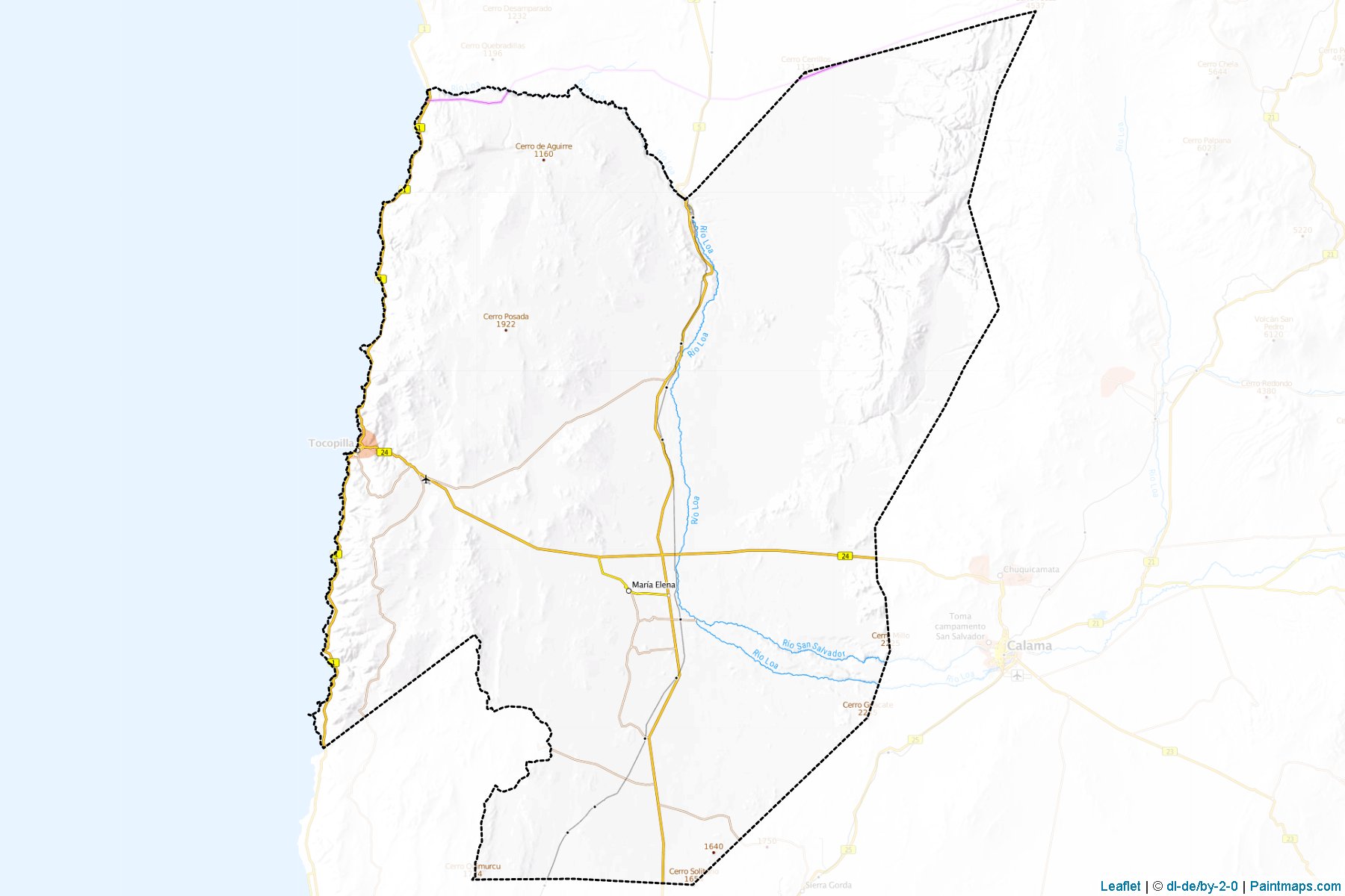 Muestras de recorte de mapas Tocopilla (De Antofagasta)-1