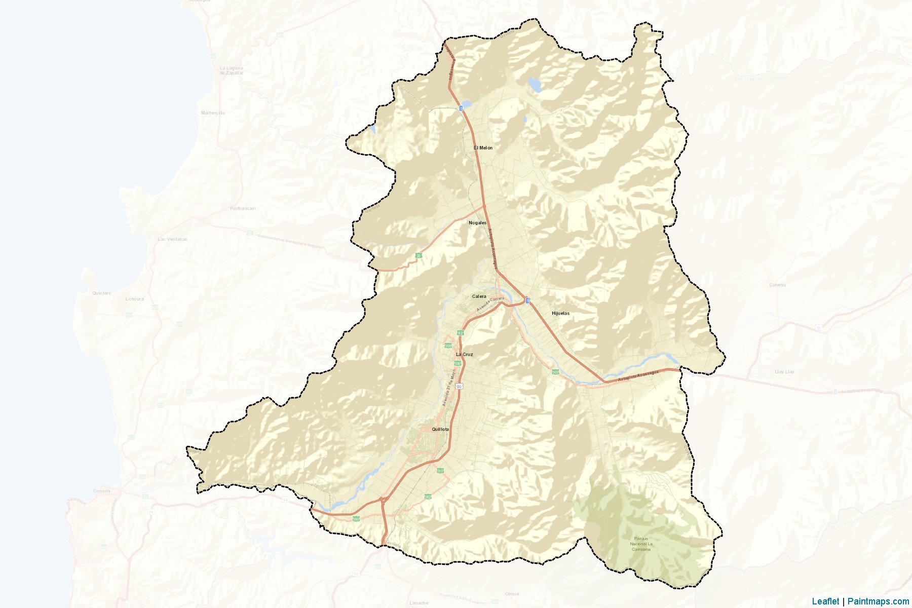 Muestras de recorte de mapas Quillota (De Valparaiso)-2