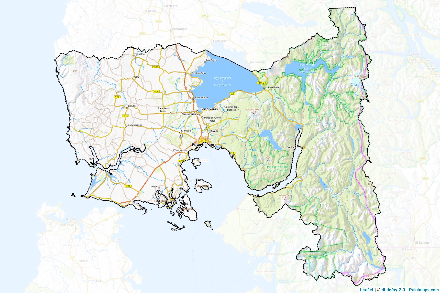 Muestras de recorte de mapas Llanquihue (De Los Lagos)-1