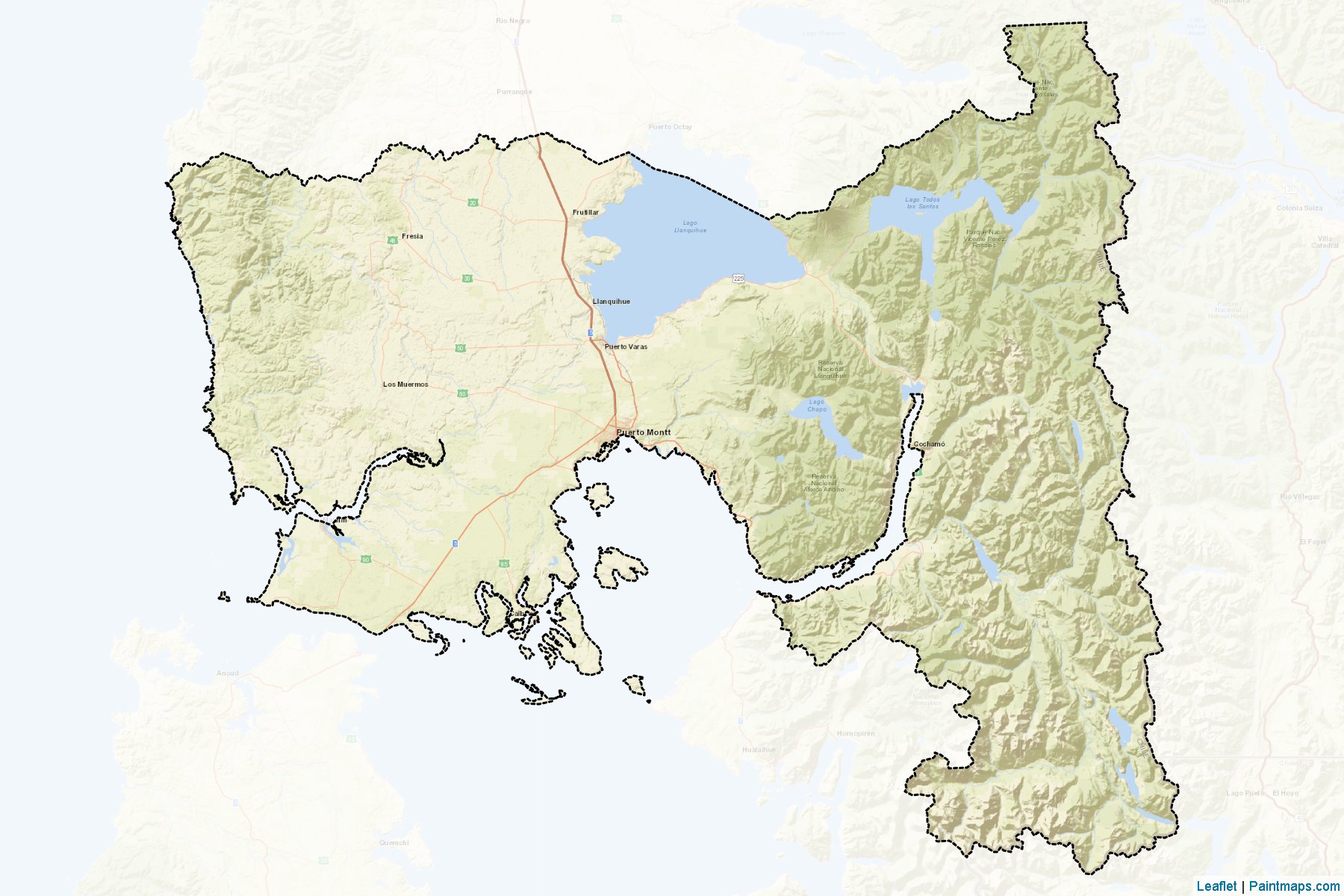 Muestras de recorte de mapas Llanquihue (De Los Lagos)-2