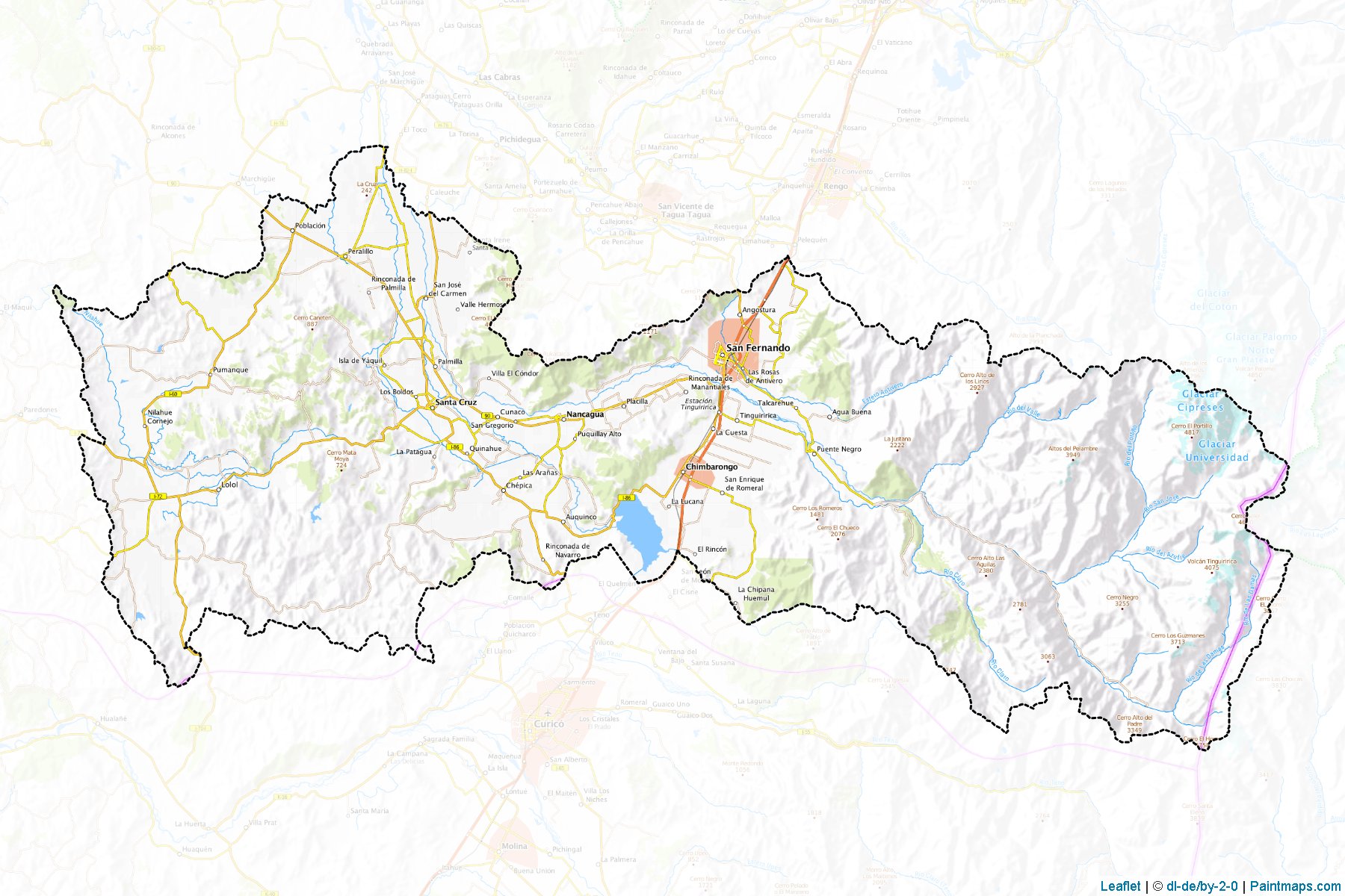 Colchagua (O'Higgins bölgesi) Haritası Örnekleri-1