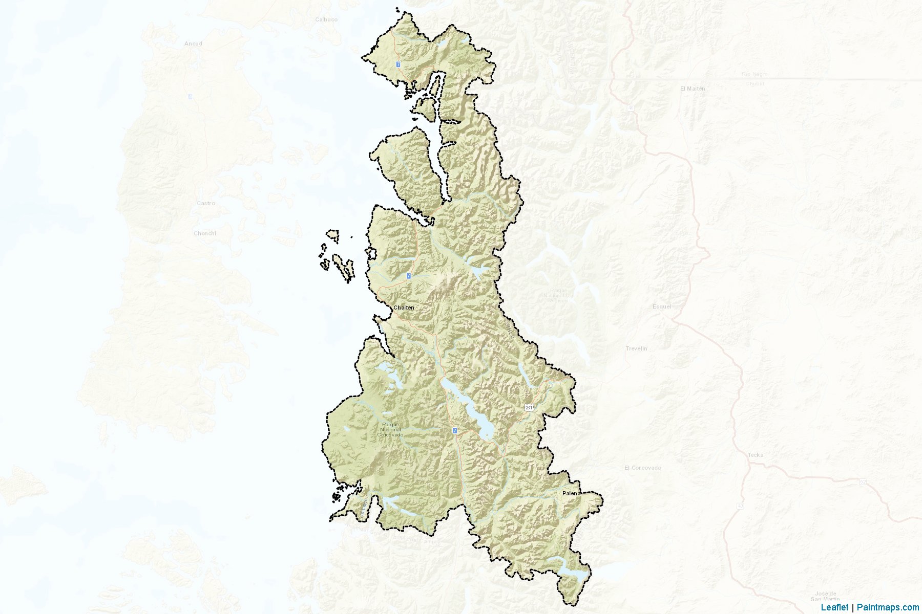 Muestras de recorte de mapas Palena (De Los Lagos)-2