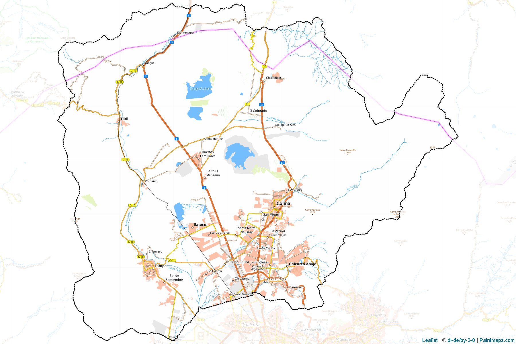 Chacabuco (Santiago Metropolitan bölgesi) Haritası Örnekleri-1