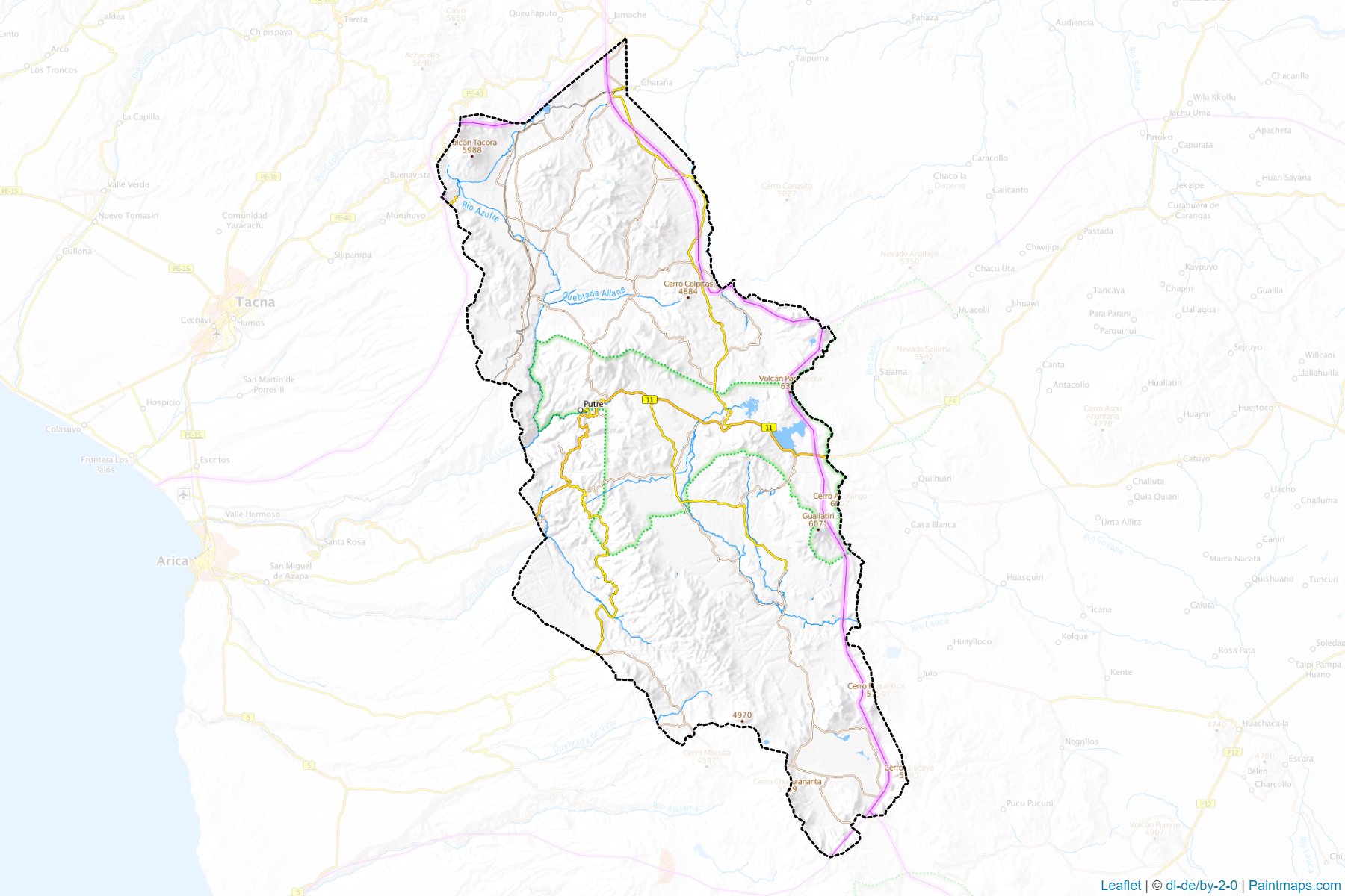 Muestras de recorte de mapas Parinacota (Arica y Parinacota)-1