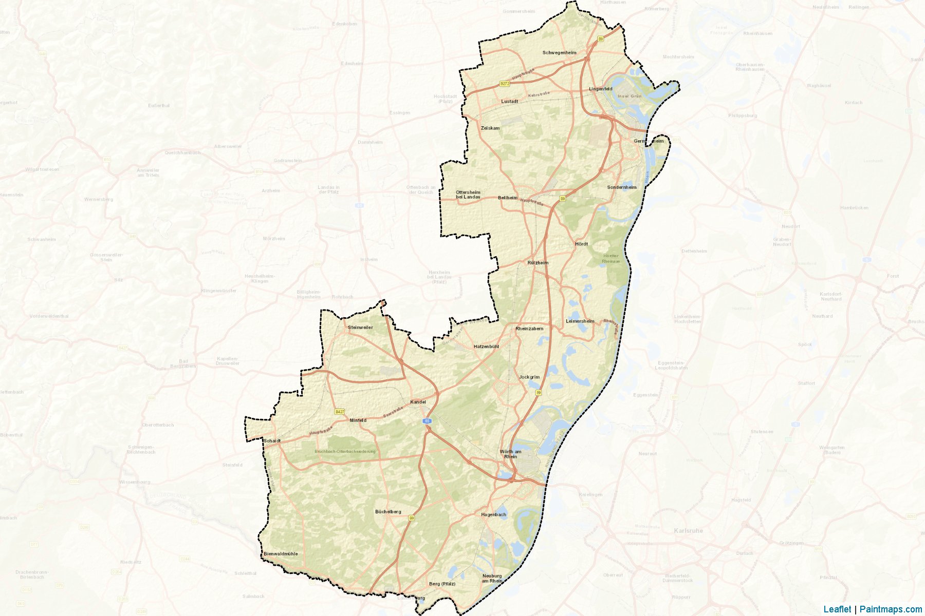 Germersheim (Rhineland-Palatinate) Map Cropping Samples-2