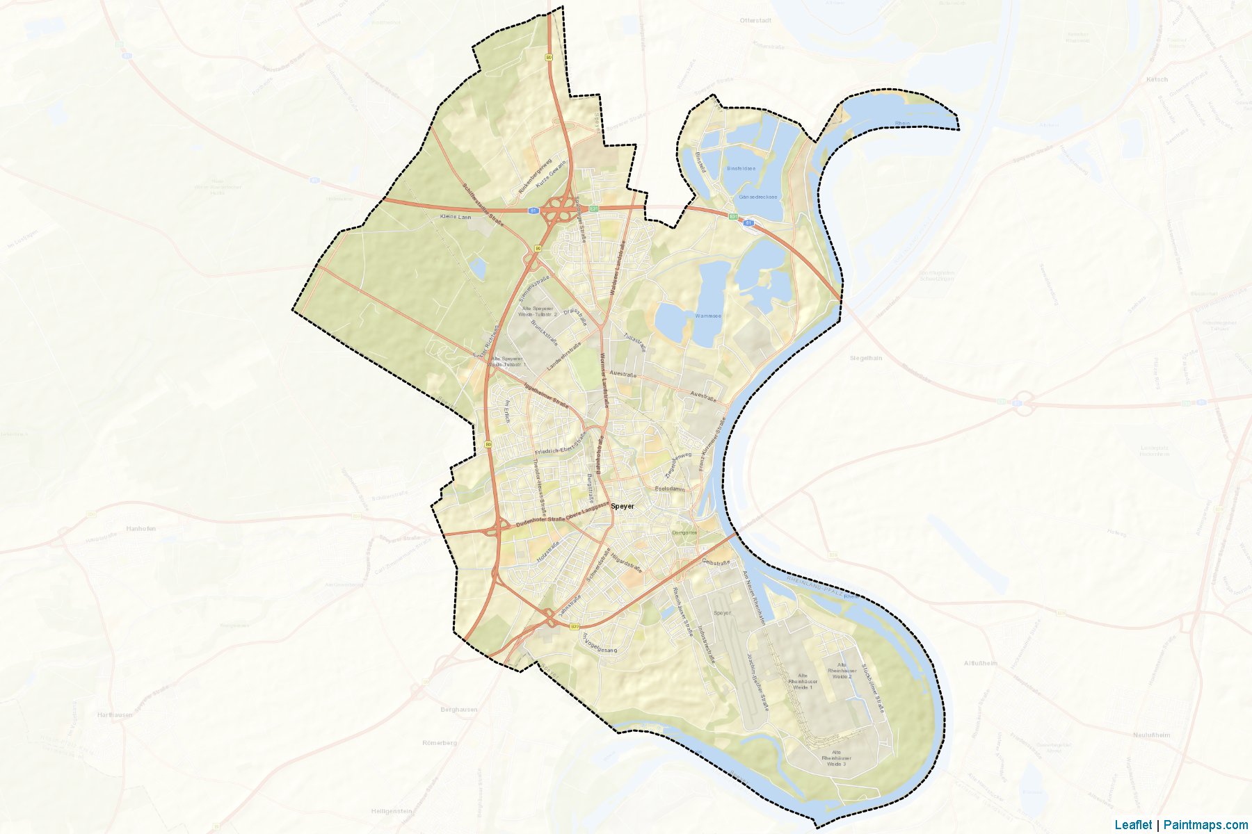 Muestras de recorte de mapas Speyer (Rhineland-Palatinate)-2