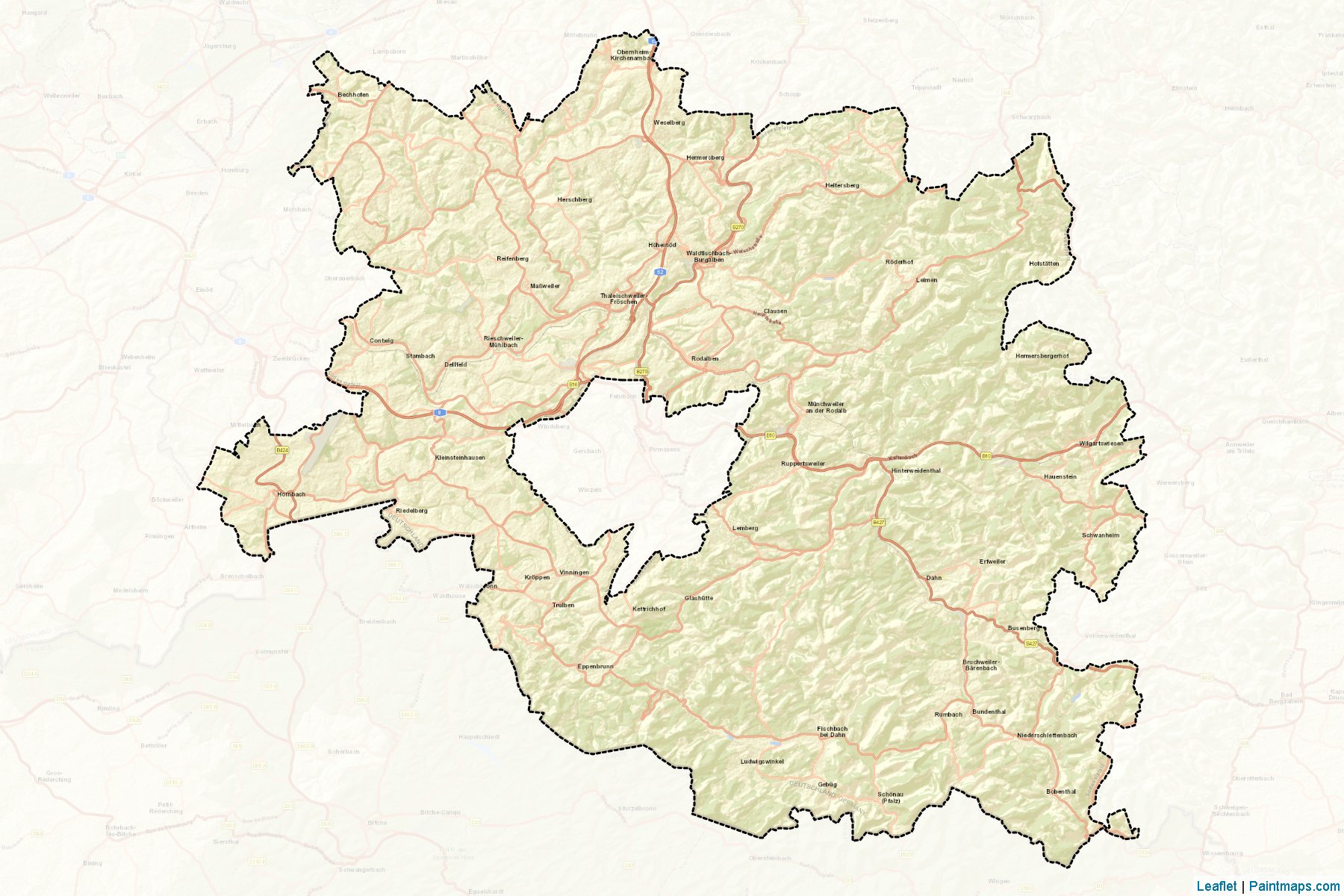 Südwestpfalz (Rhineland-Palatinate) Map Cropping Samples-2