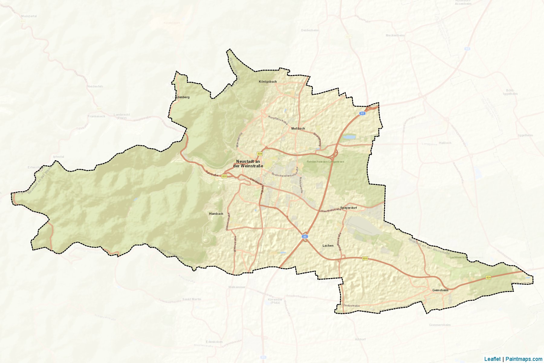 Neustadt an der Weinstrasse (Rhineland-Palatinate) Map Cropping Samples-2