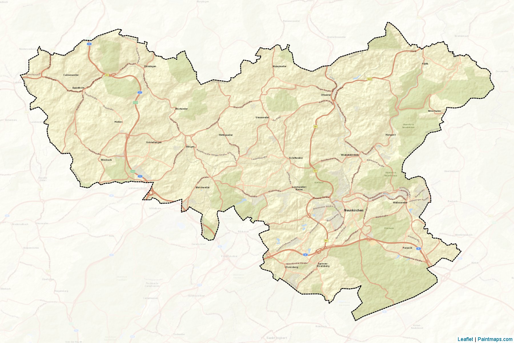 Neunkirchen (Saarland) Map Cropping Samples-2