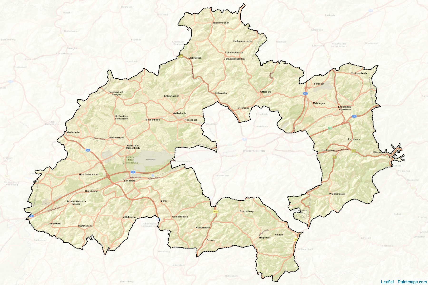 Kaiserslautern (Rhineland-Palatinate) Map Cropping Samples-2