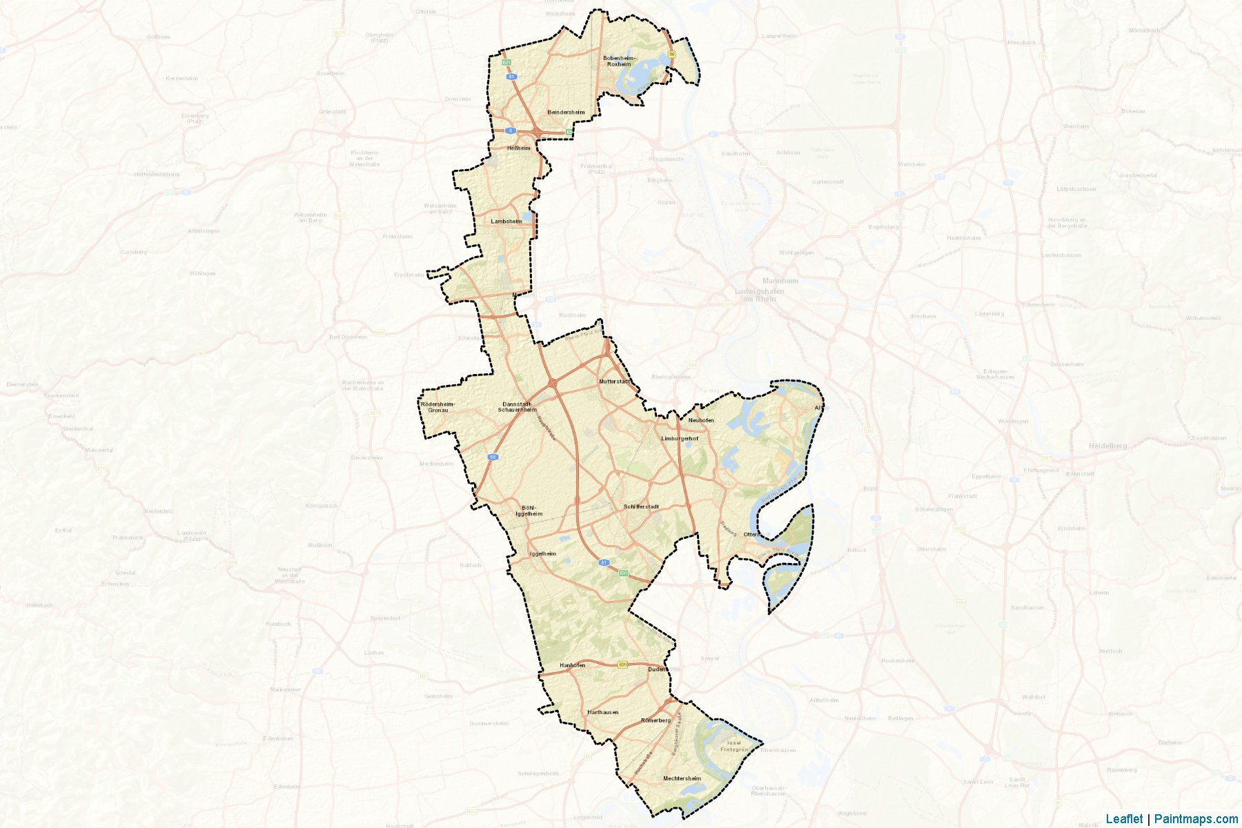 Muestras de recorte de mapas Rhein-Pfalz-Kreis (Rhineland-Palatinate)-2