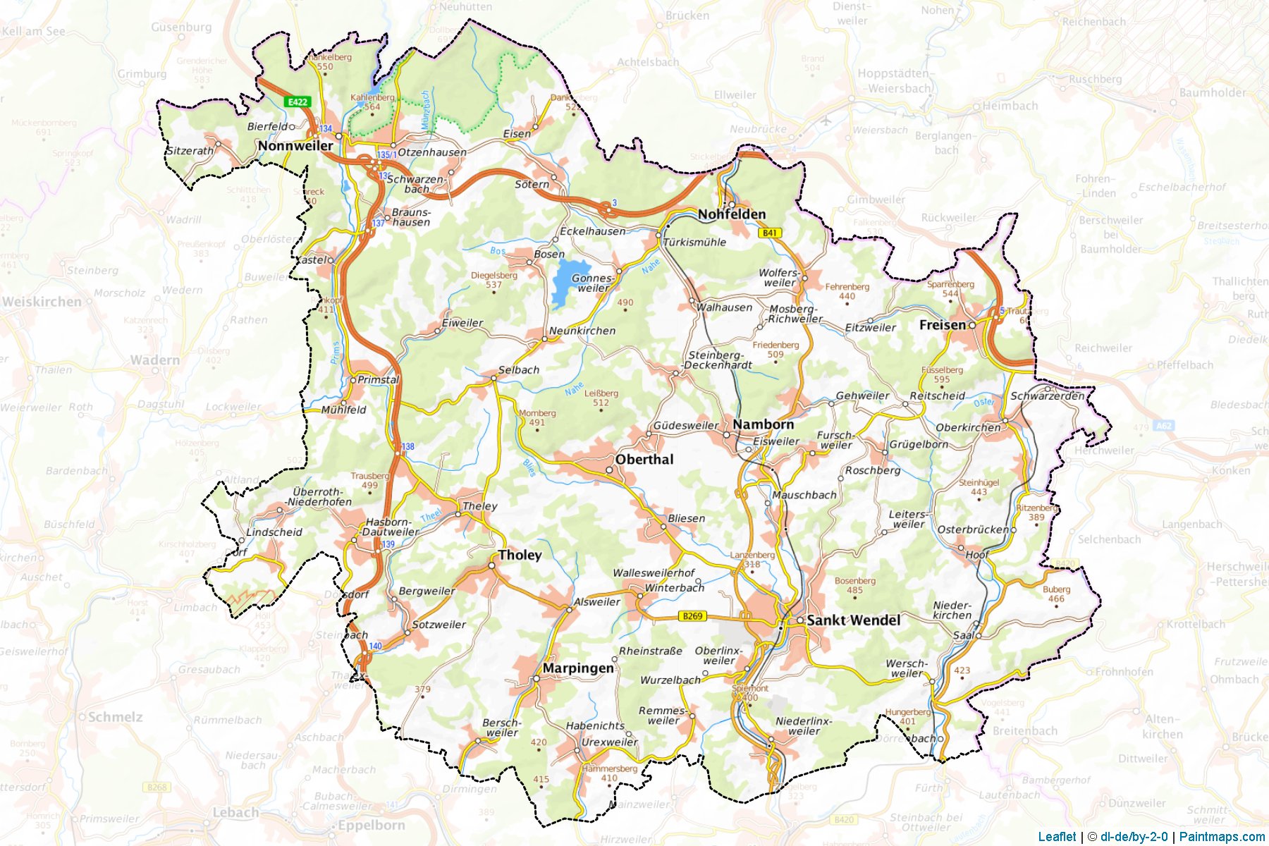 St. Wendel (Saarland) Map Cropping Samples-1