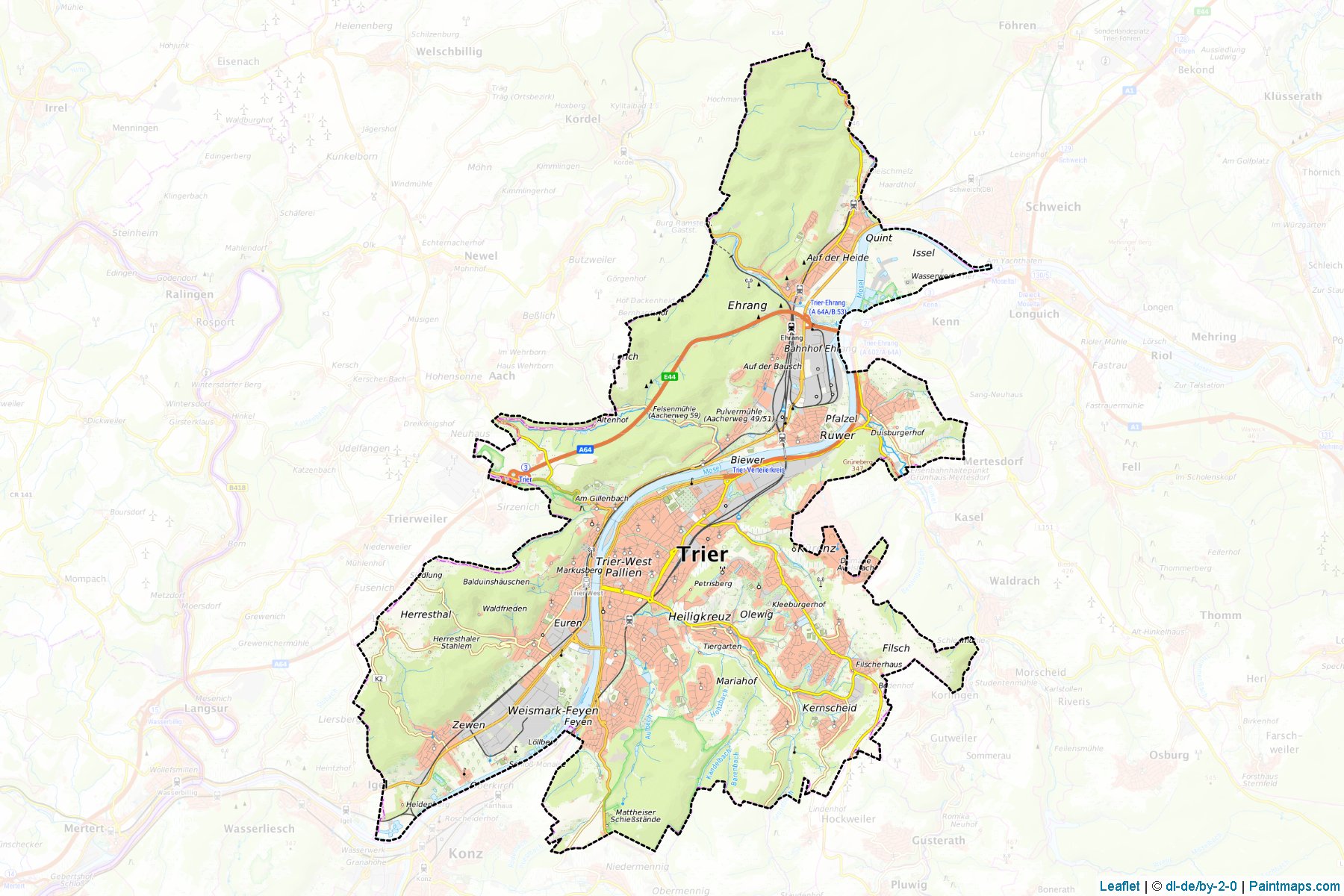 Trier (Rhineland-Palatinate) Map Cropping Samples-1