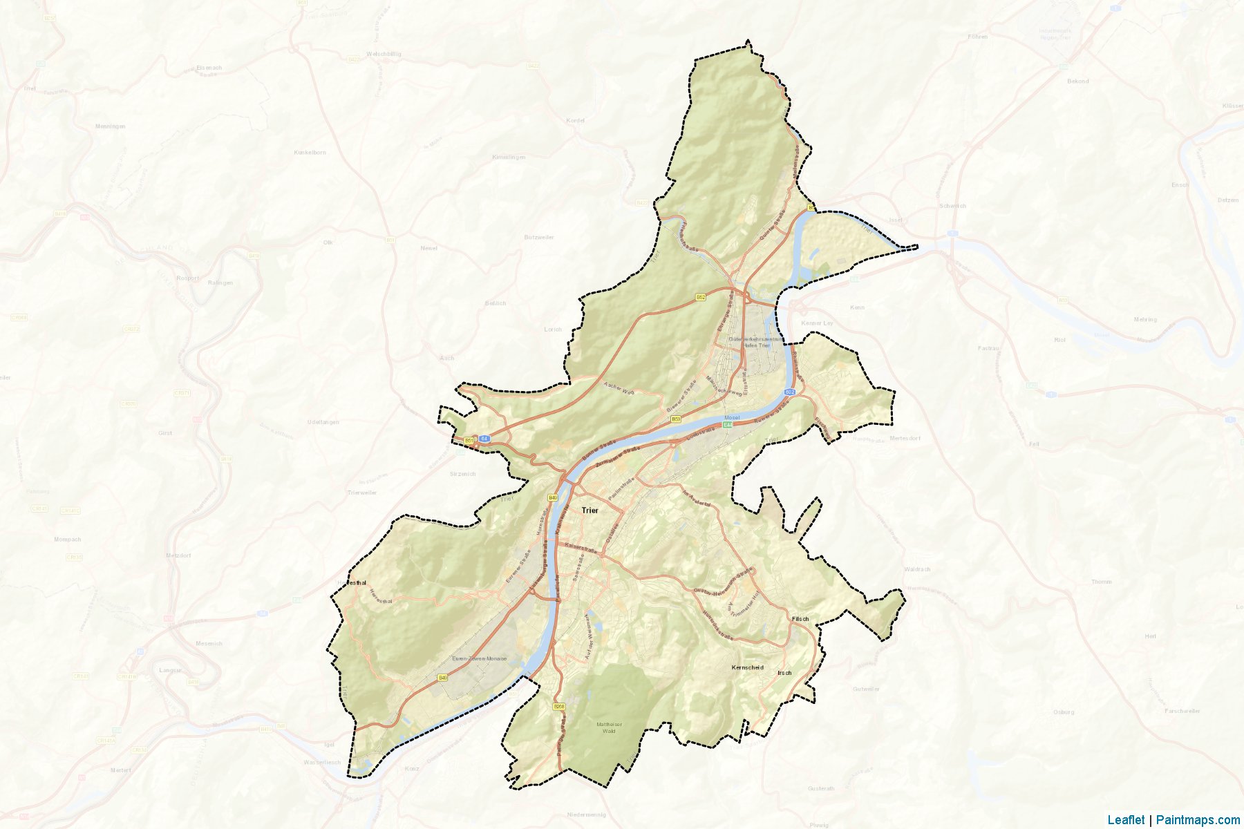 Trier (Rhineland-Palatinate) Map Cropping Samples-2