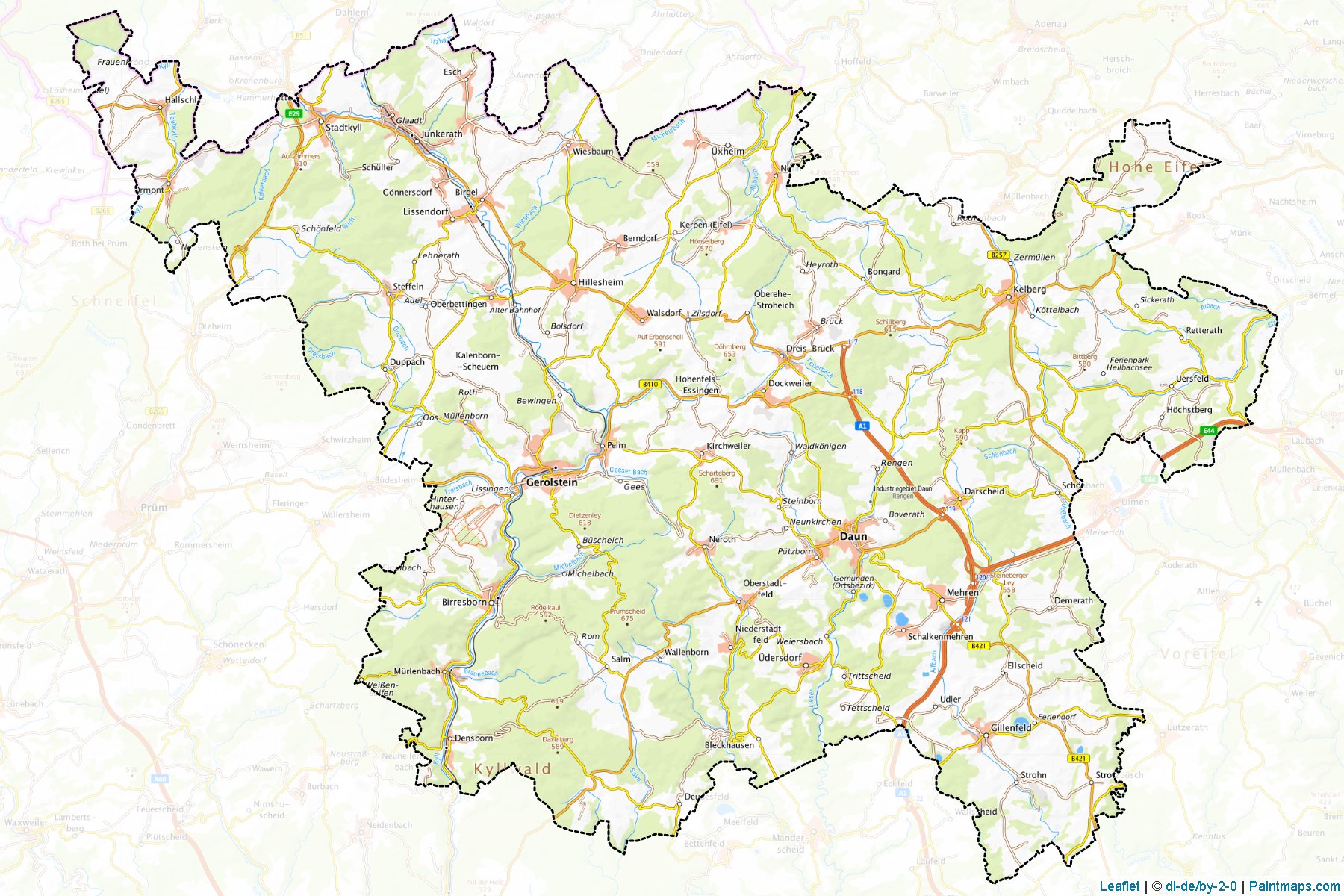 Muestras de recorte de mapas Vulkaneifel (Rhineland-Palatinate)-1