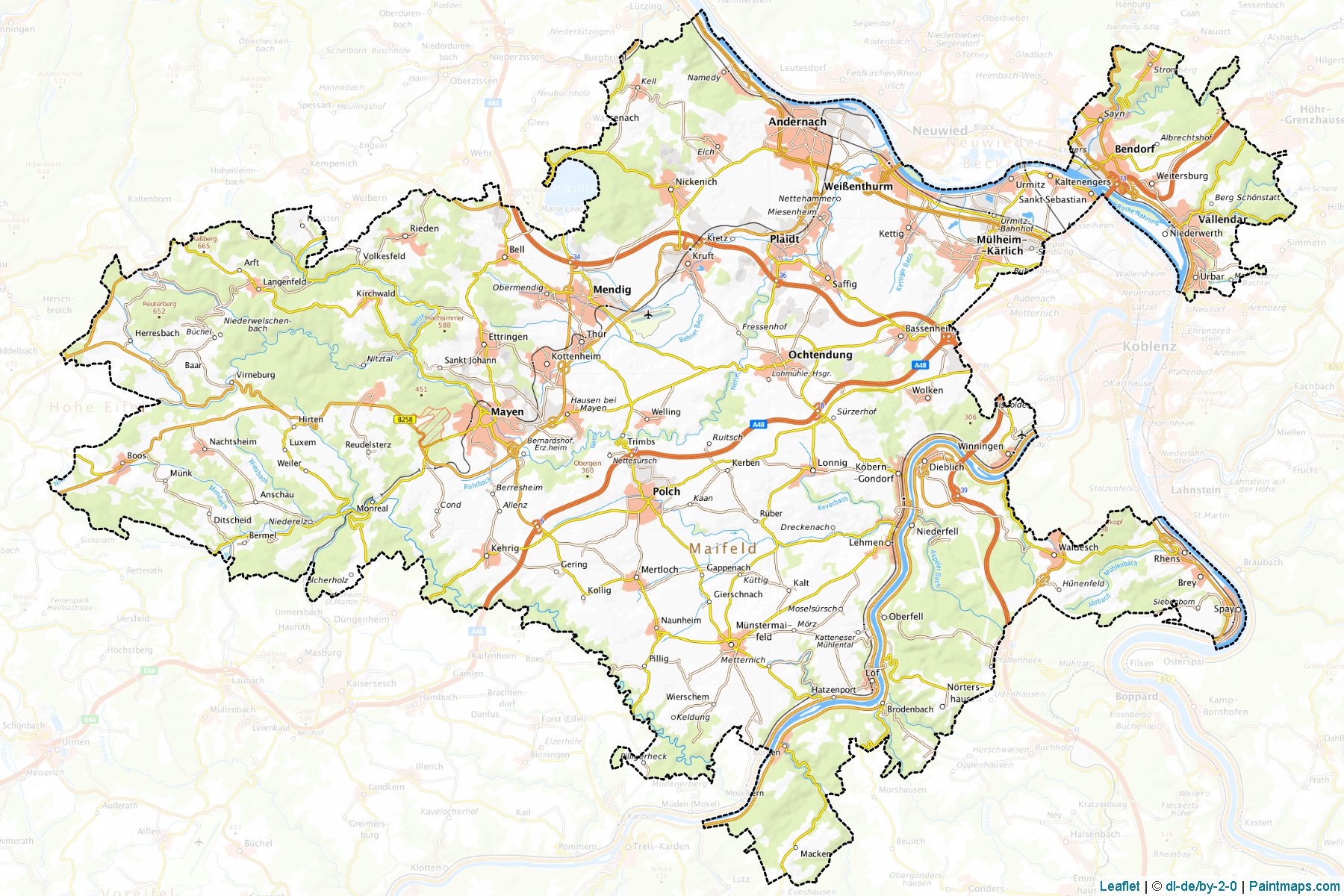 Mayen-Koblenz (Rhineland-Palatinate) Map Cropping Samples-1